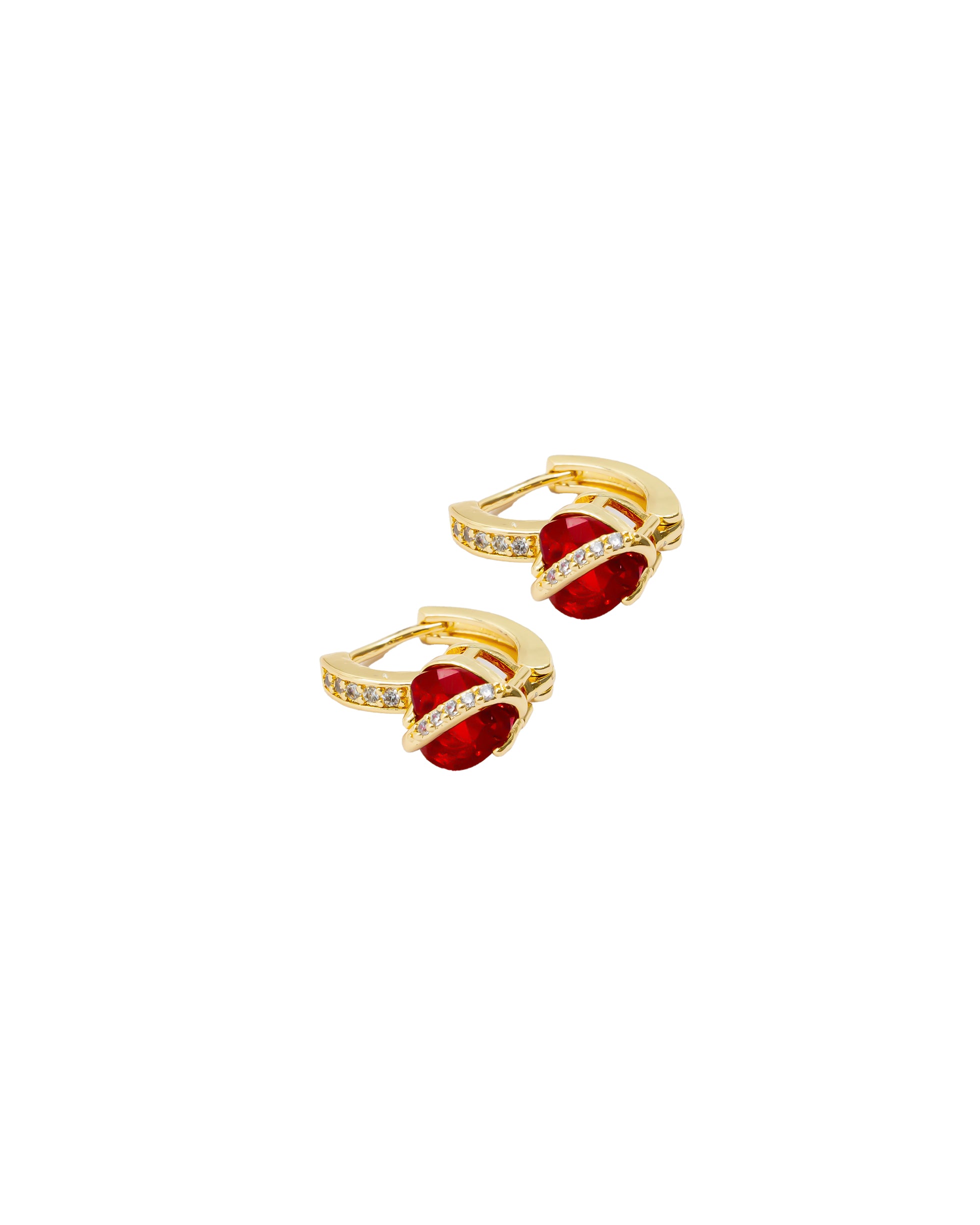 Aretes Dorados con Piedras M1 Oro Laminado
