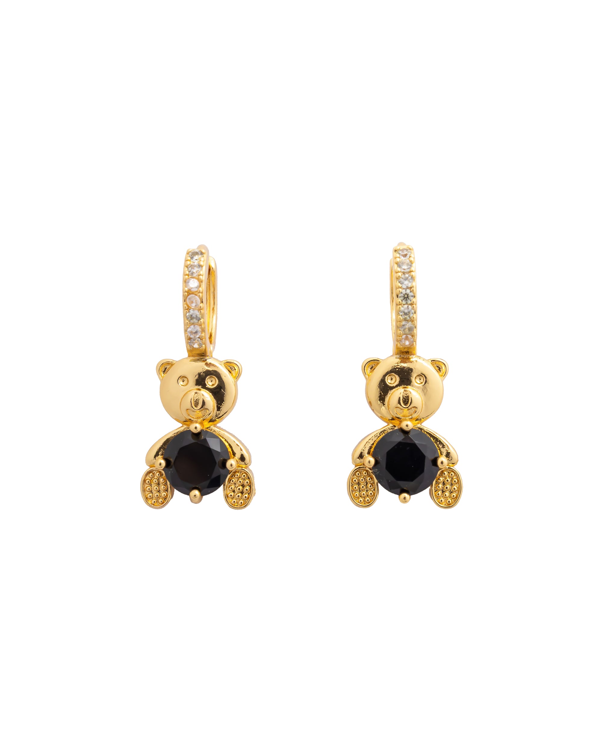 Aretes Dorados con Piedras M1 Oro Laminado