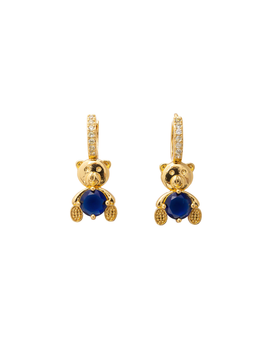 Aretes Dorados con Piedras M1 Oro Laminado