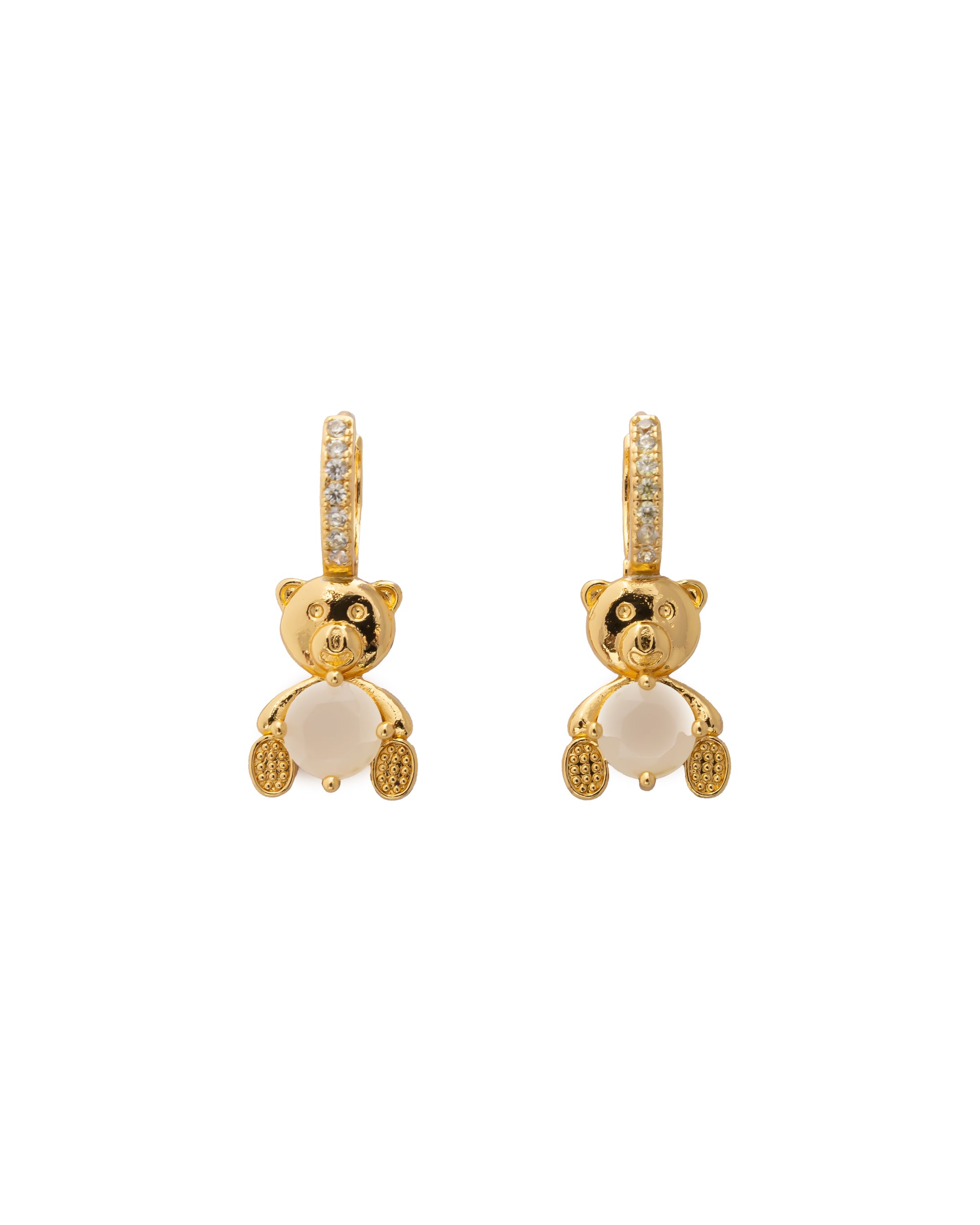 Aretes Dorados con Piedras M1 Oro Laminado