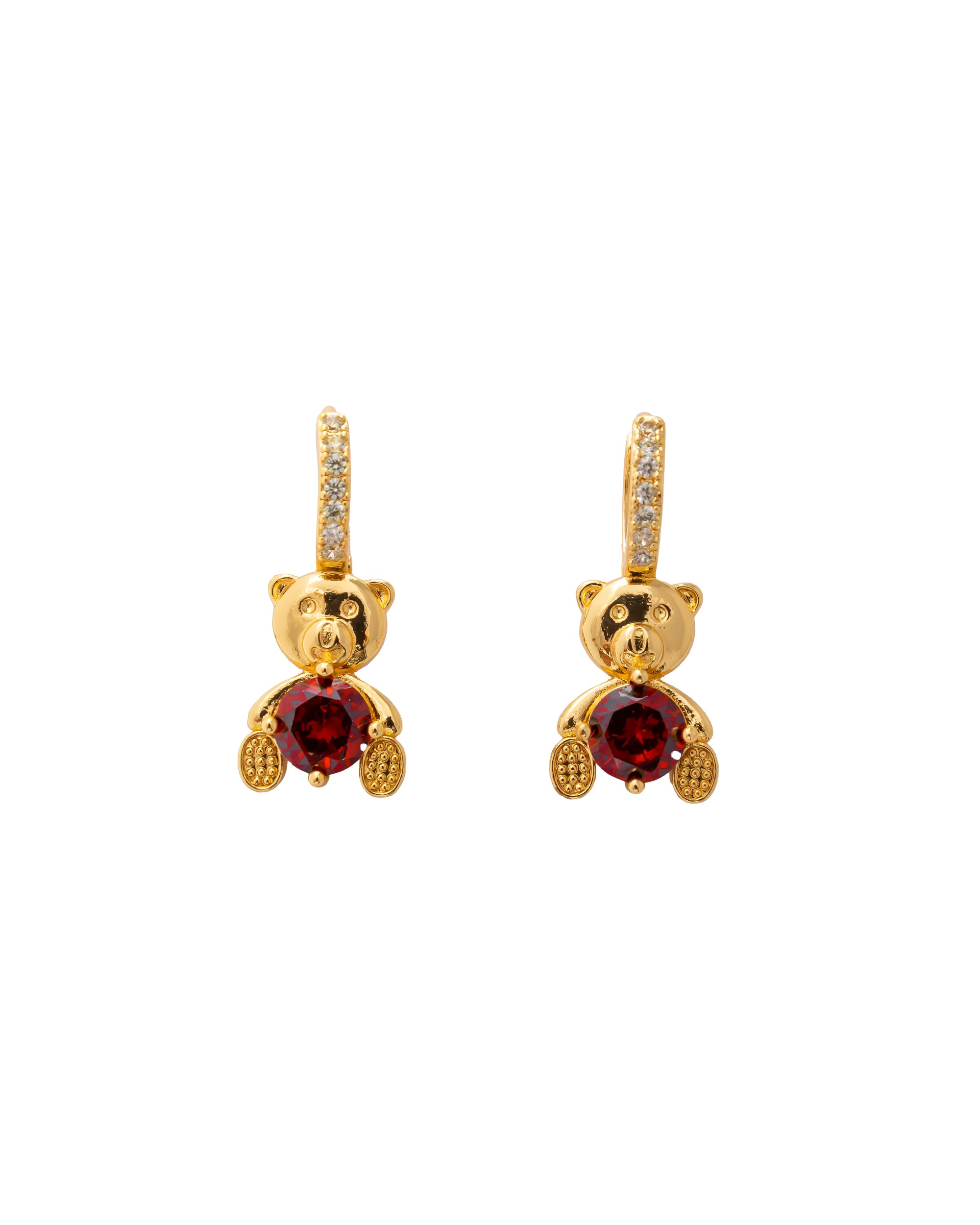 Aretes Dorados con Piedras M1 Oro Laminado