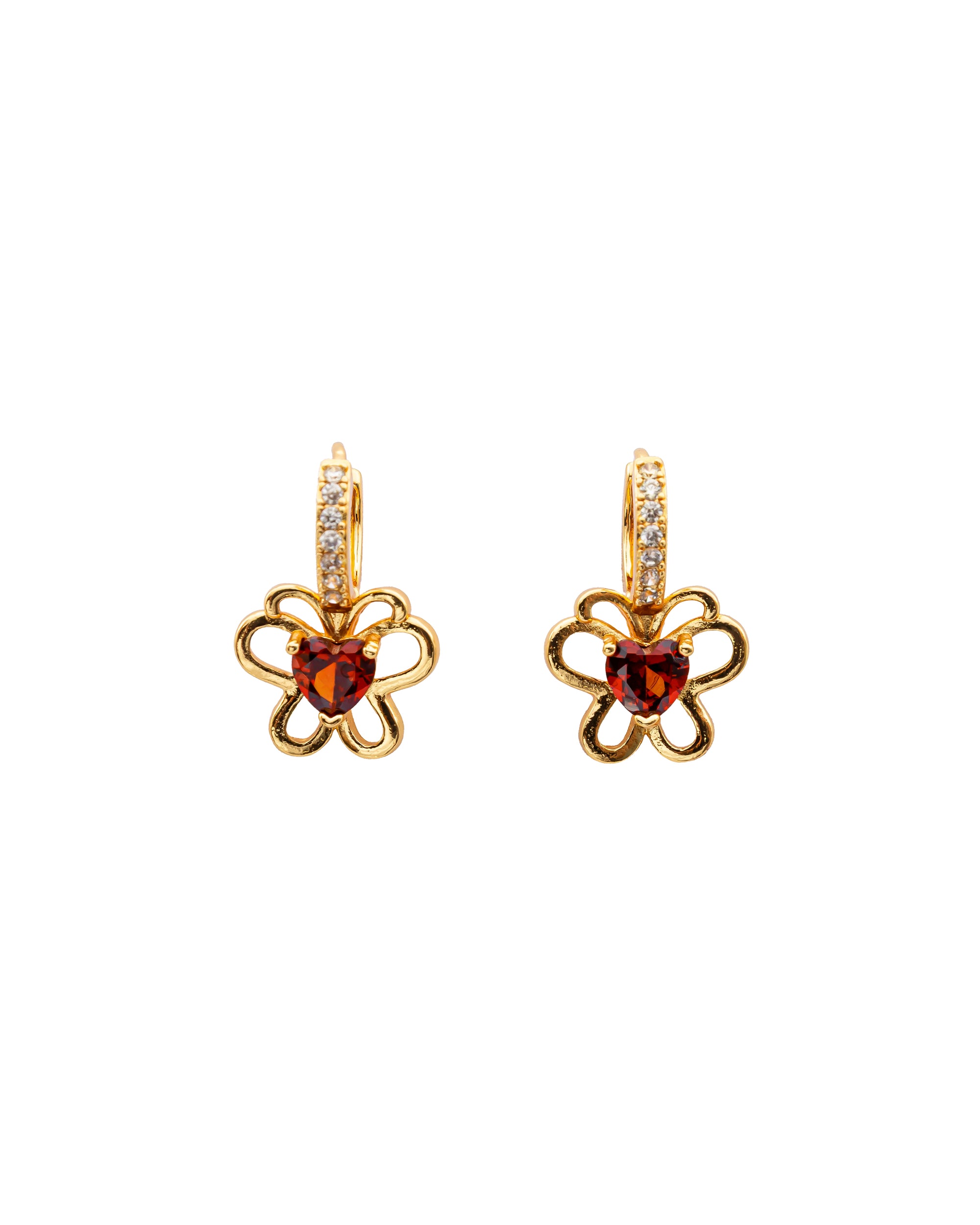 Aretes Dorados con Piedras M1 Oro Laminado