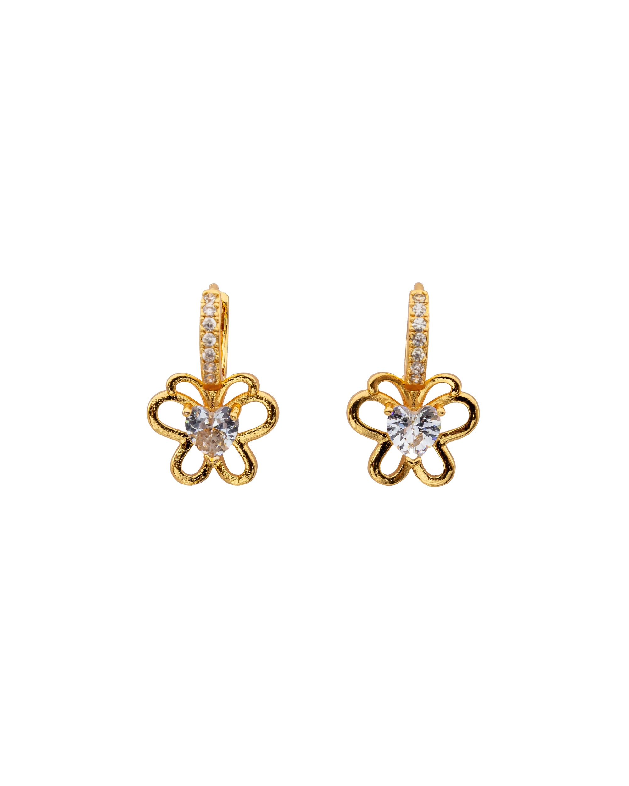 Aretes Dorados con Piedras M1 Oro Laminado