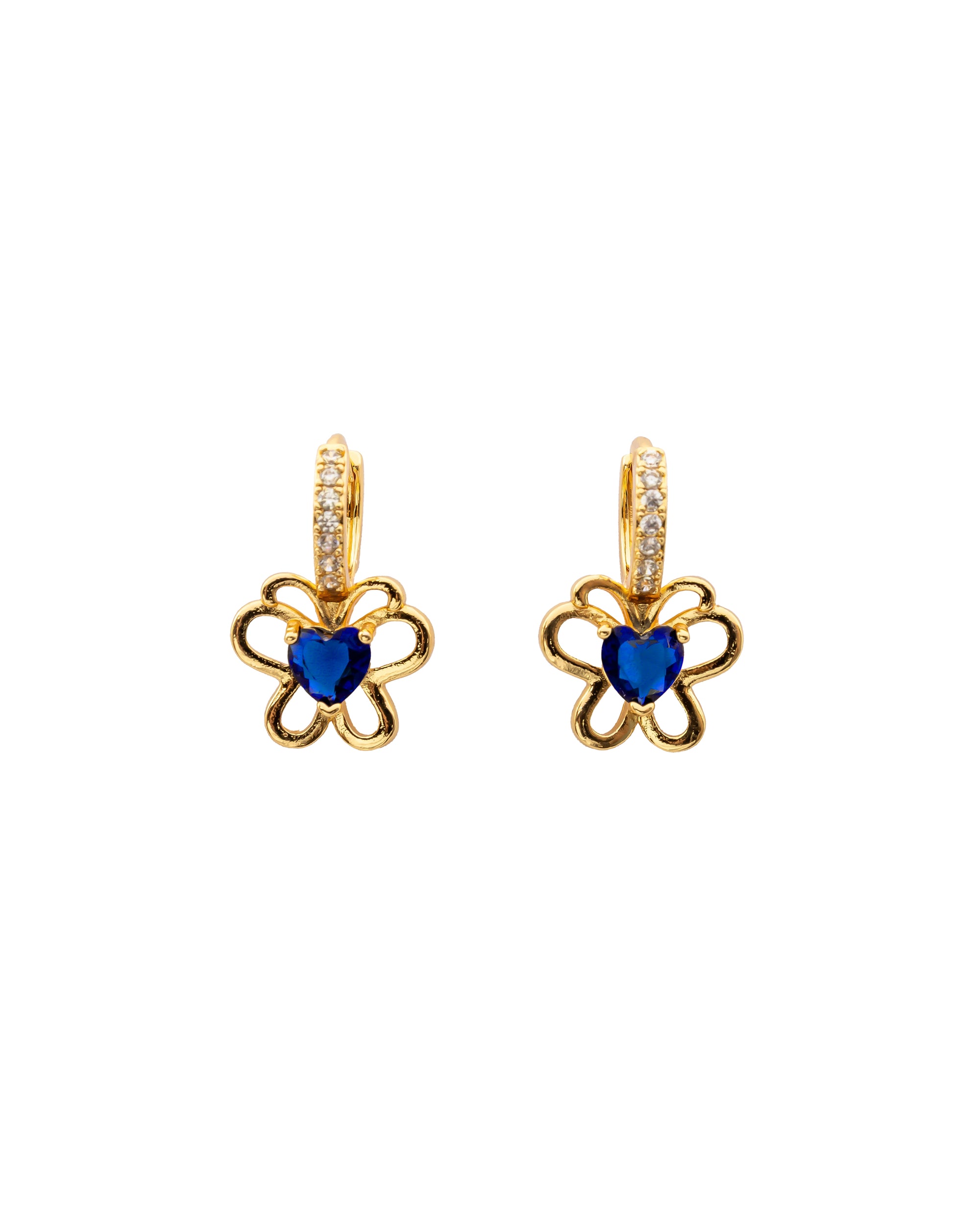 Aretes Dorados con Piedras M2 Oro Laminado