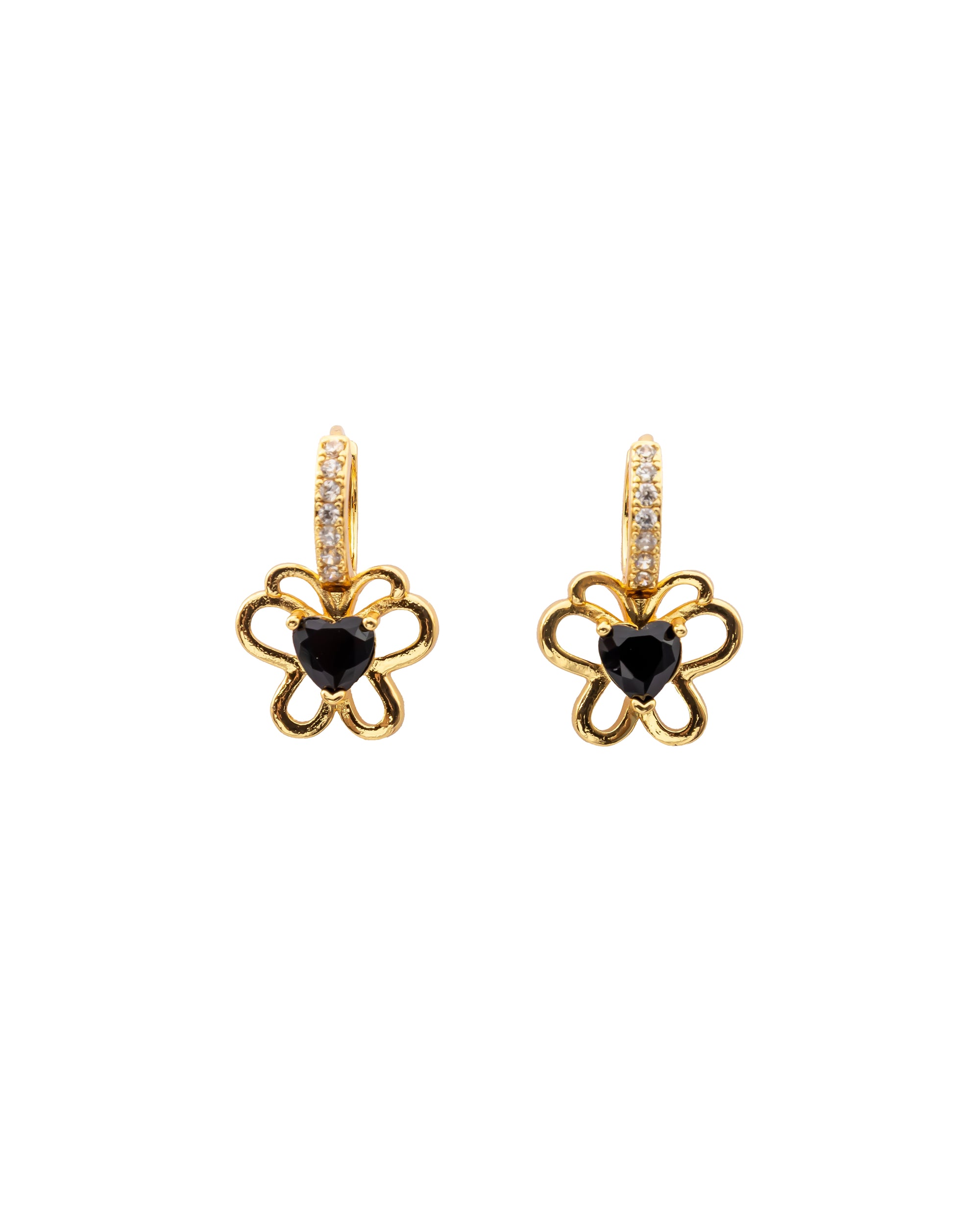 Aretes Dorados con Piedras M2 Oro Laminado