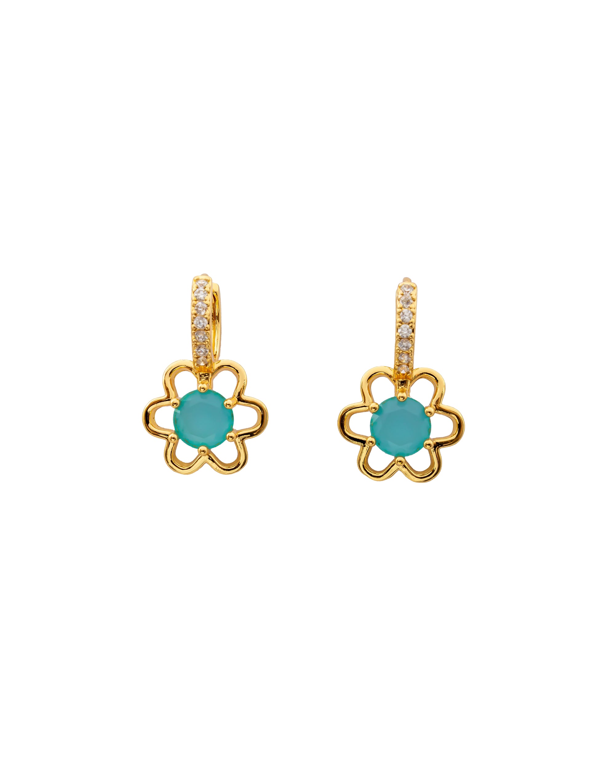Aretes Dorados con Piedras M2 Oro Laminado