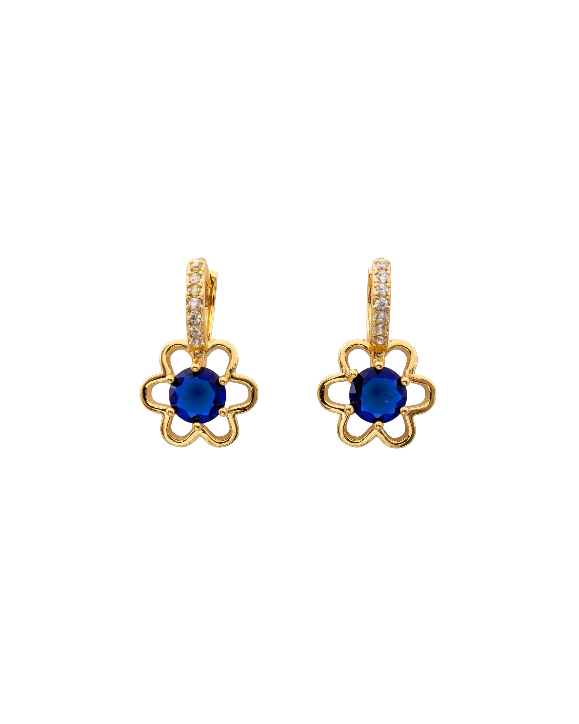 Aretes Dorados con Piedras M2 Oro Laminado