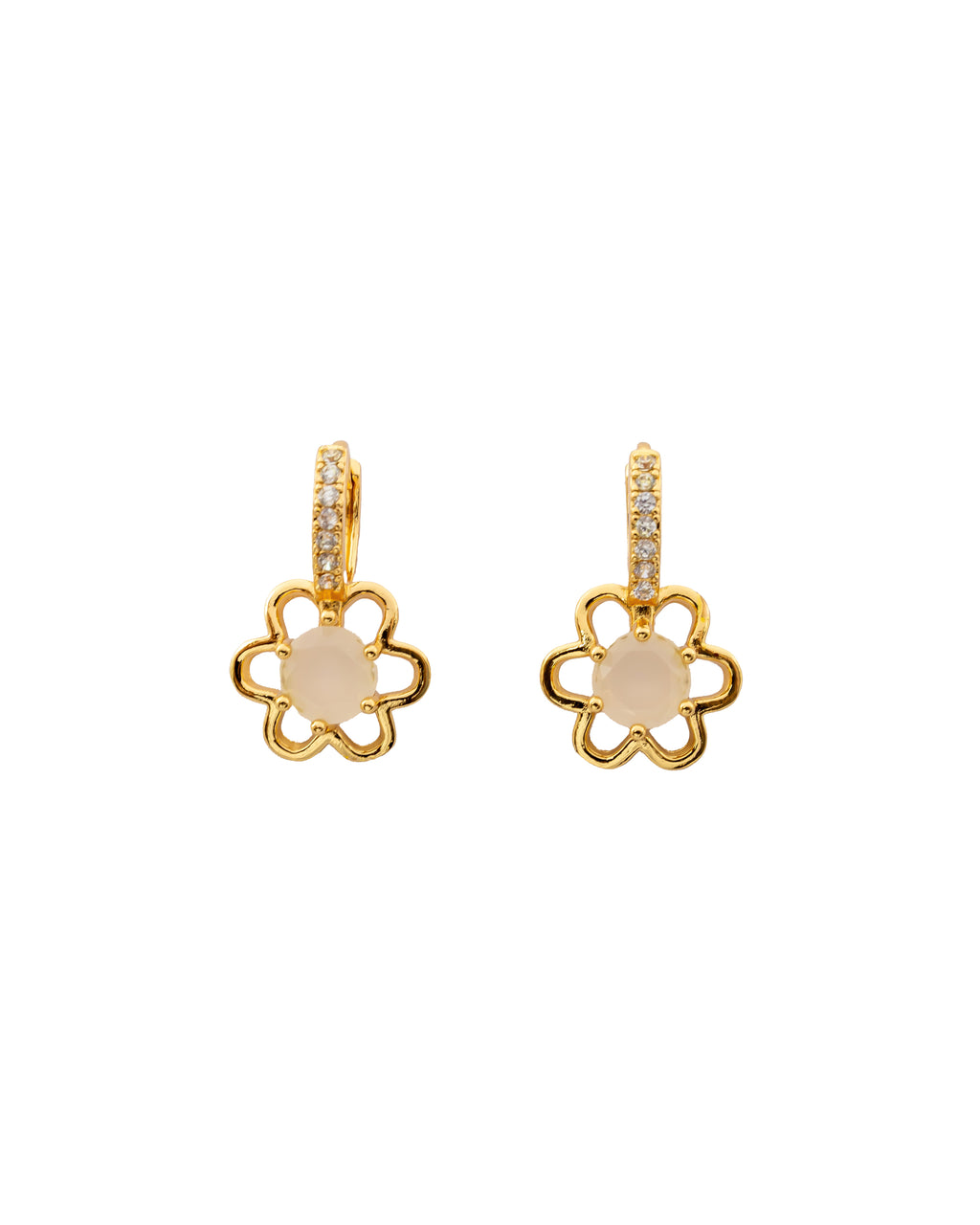 Aretes Dorados con Piedras M2 Oro Laminado