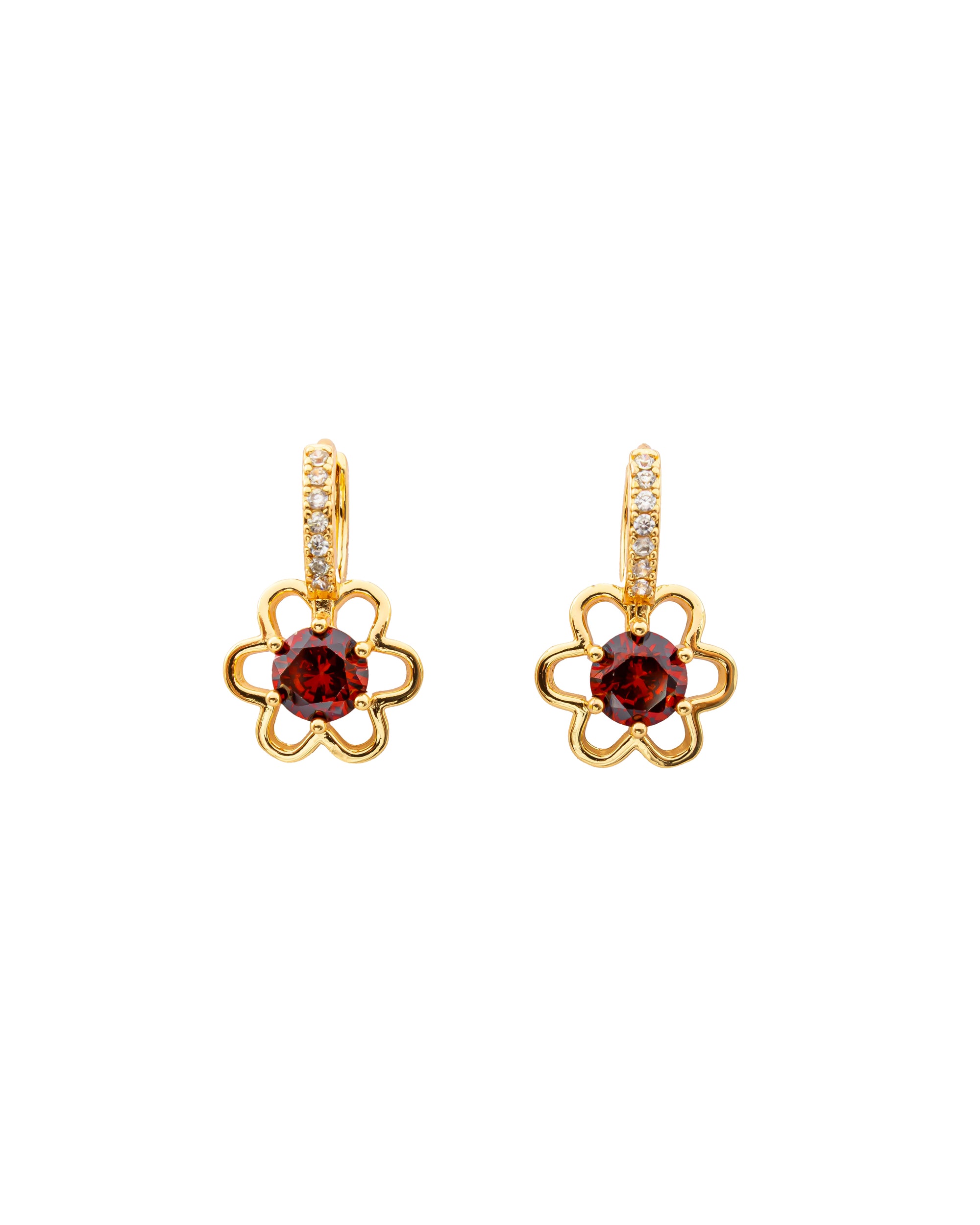 Aretes Dorados con Piedras M2 Oro Laminado