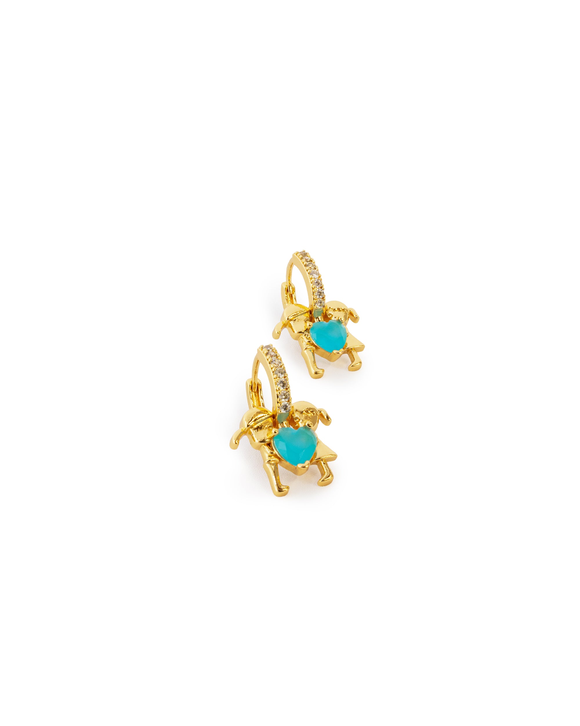 Aretes Dorados con Piedras M2 Oro Laminado