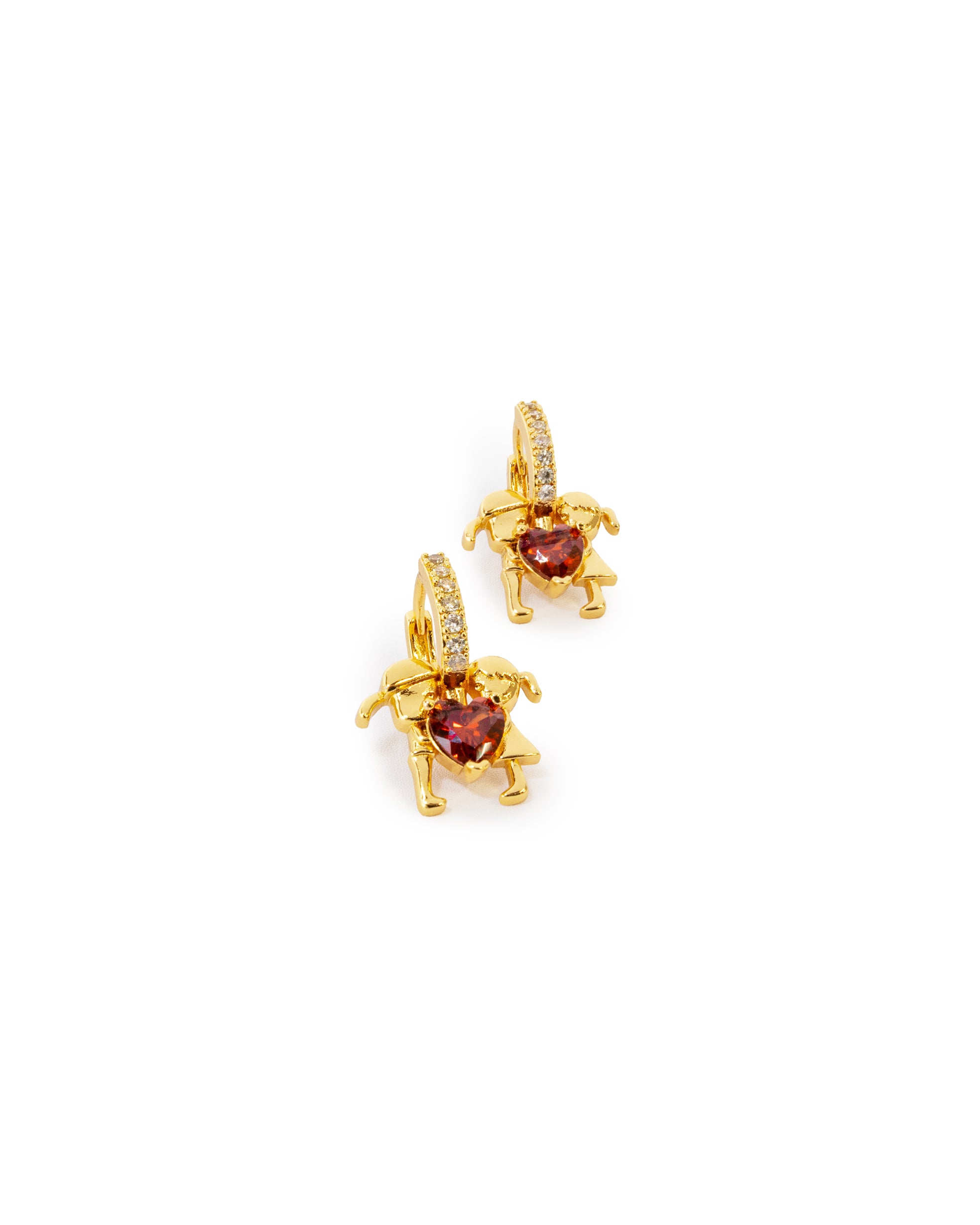 Aretes Dorados con Piedras M2 Oro Laminado