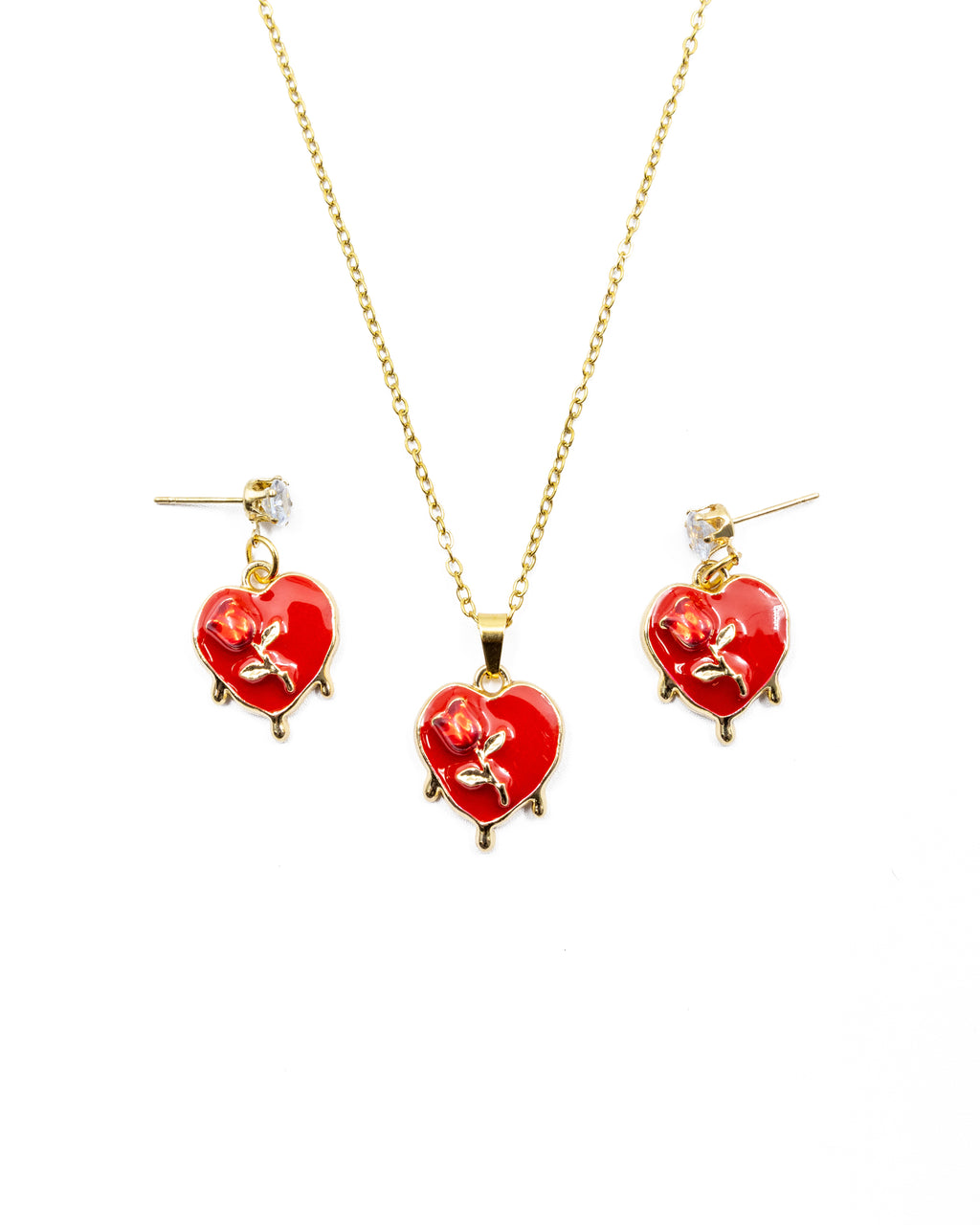 Conjunto de CORAZON M14 ORO LAMINADO