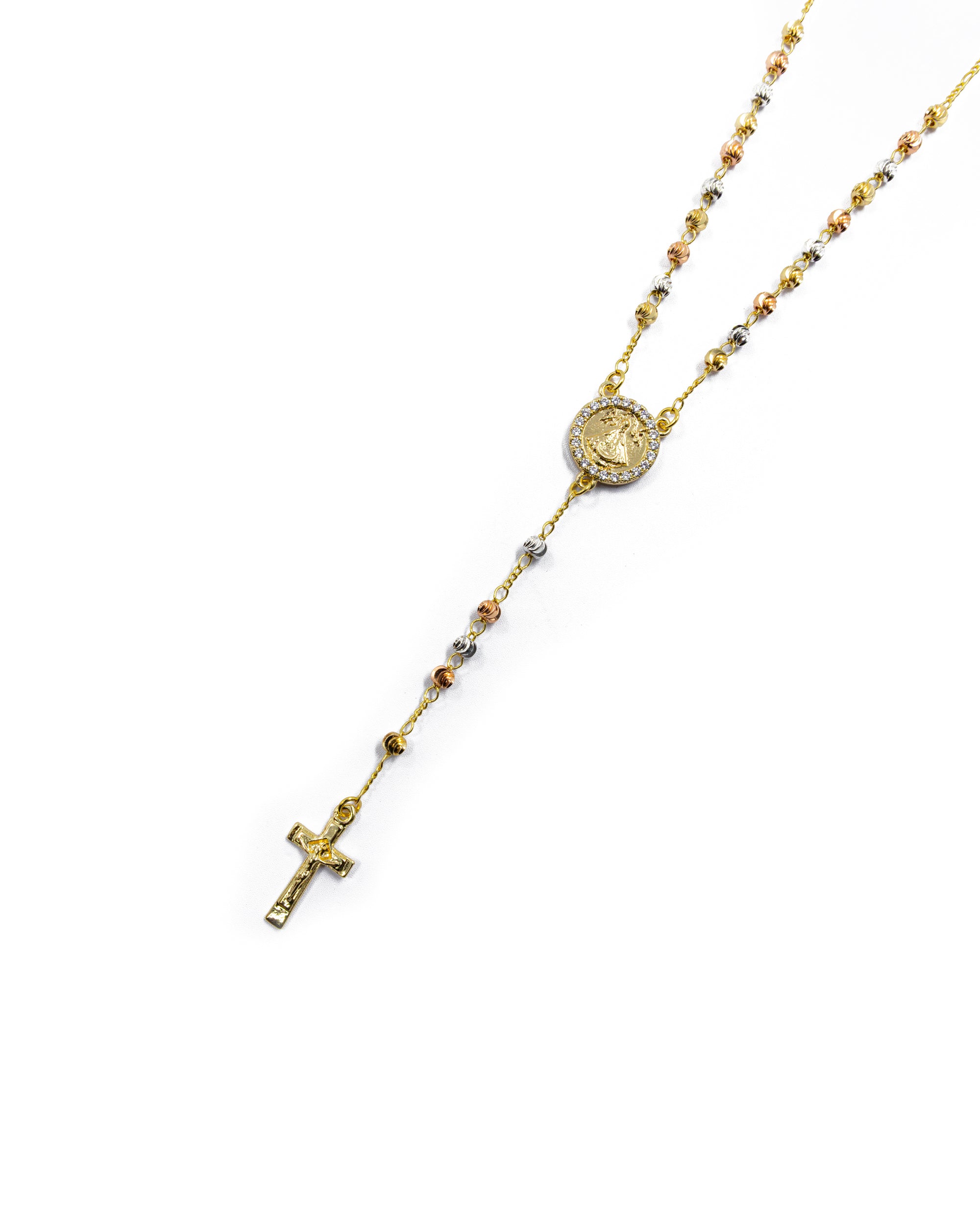 Rosario Tres Colores virgen de Juquila - Oro Laminado M1