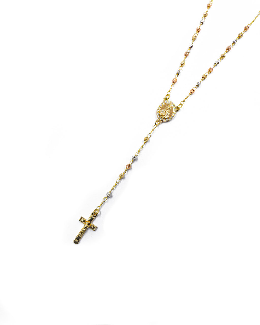 Rosario Tres Colores virgen de Juquila - Oro Laminado M2