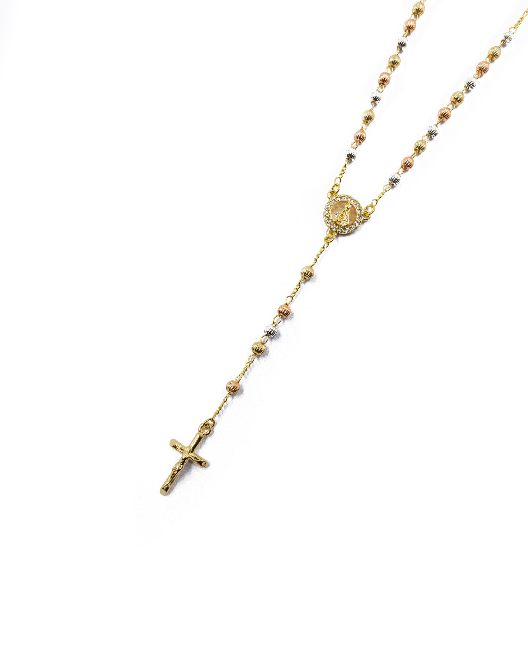 Rosario Tres Colores virgen de Juquila - Oro Laminado M3