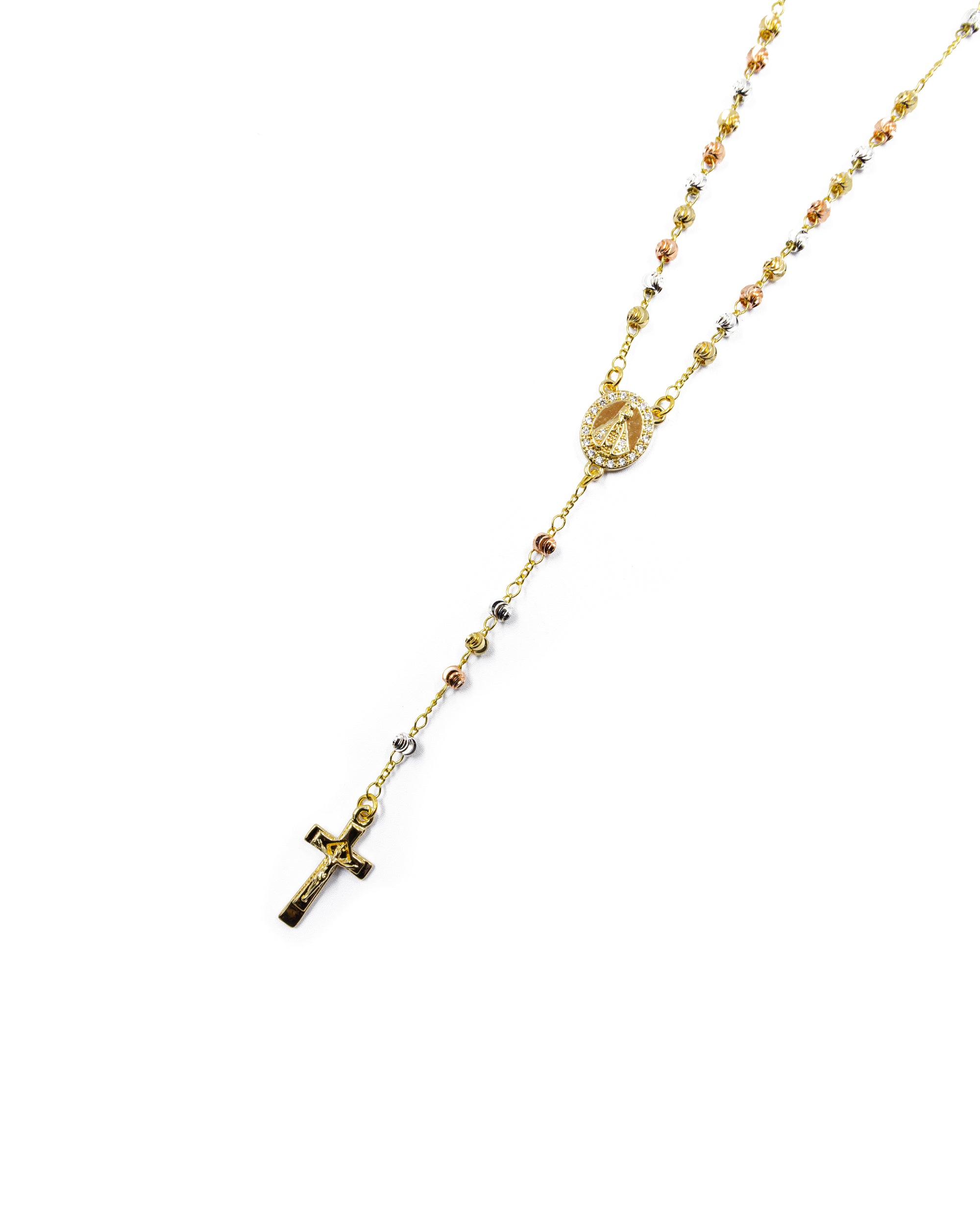 Rosario Tres Colores virgen de Juquila - Oro Laminado M4
