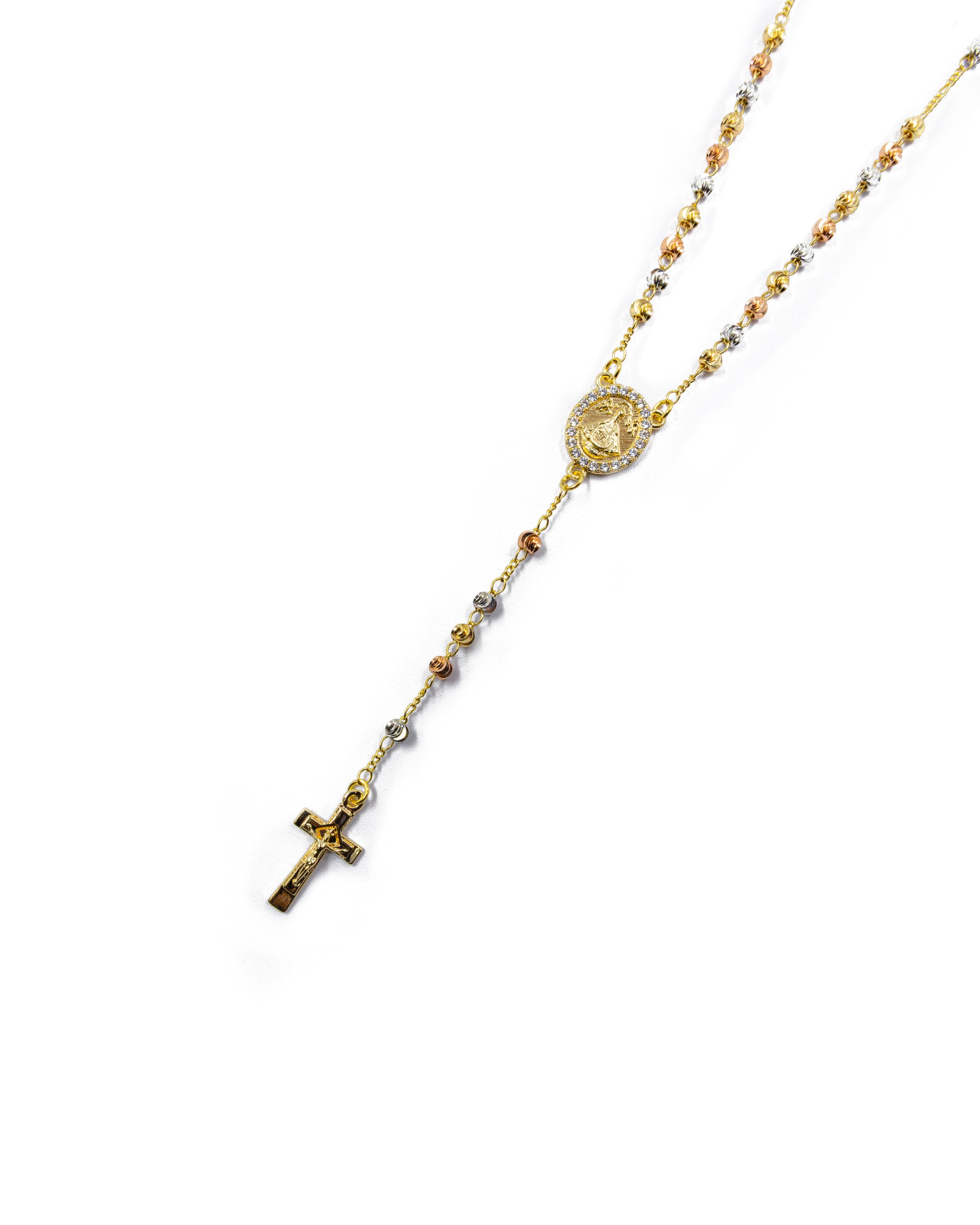 Rosario Tres Colores virgen de Juquila - Oro Laminado M6