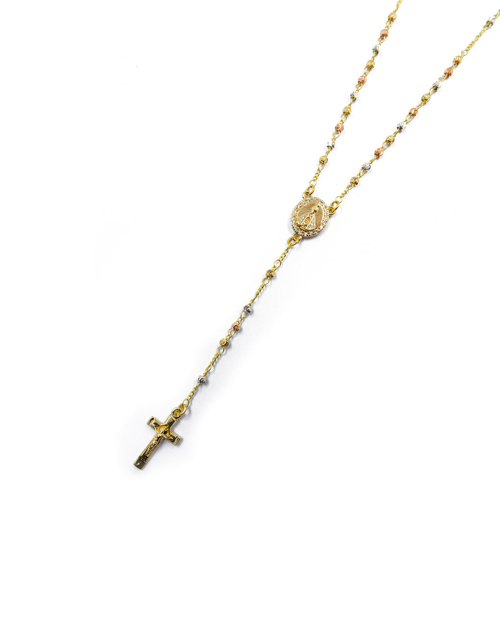 Rosario Tres Colores virgen de Juquila - Oro Laminado M9