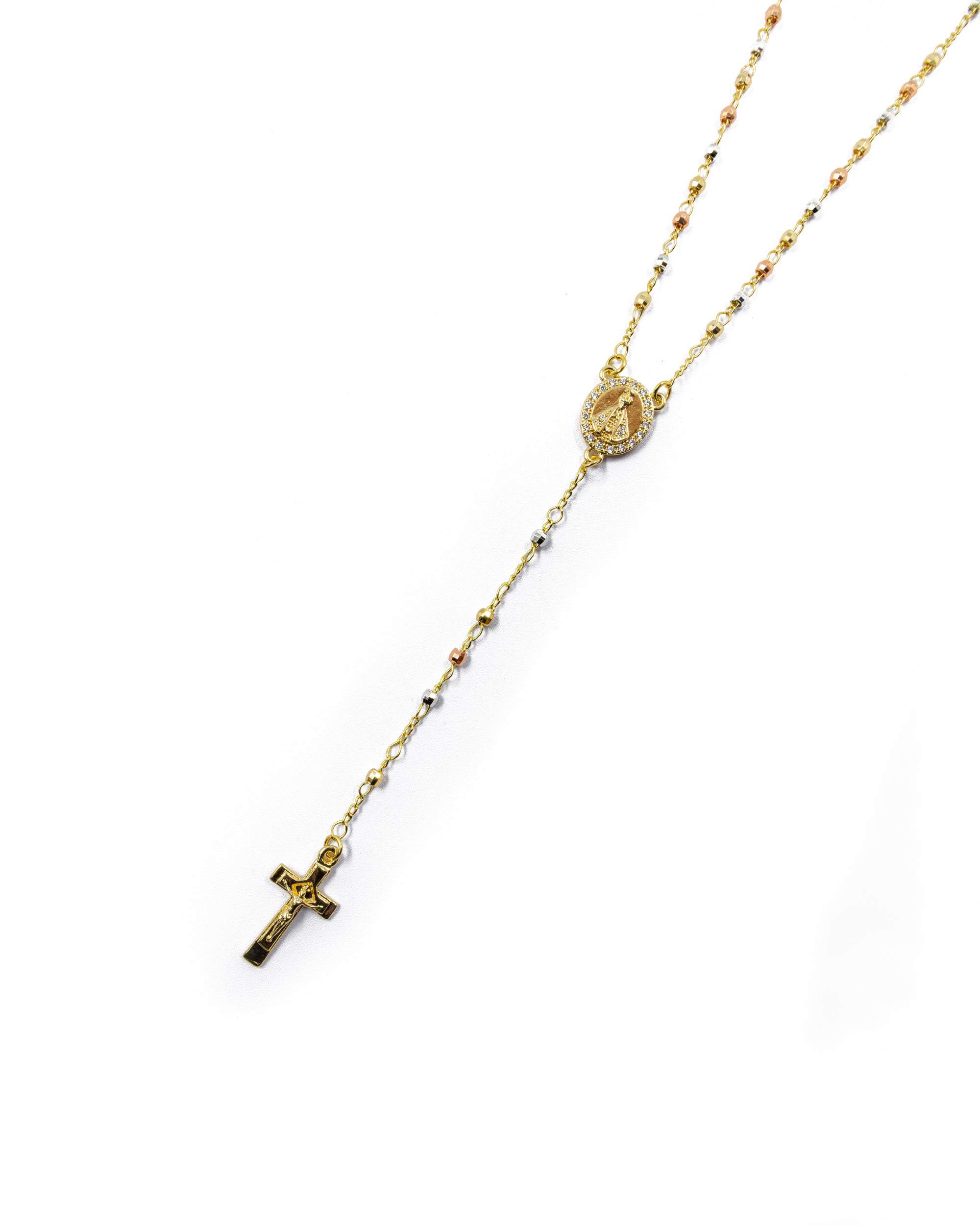 Rosario Tres Colores virgen de Juquila - Oro Laminado M10