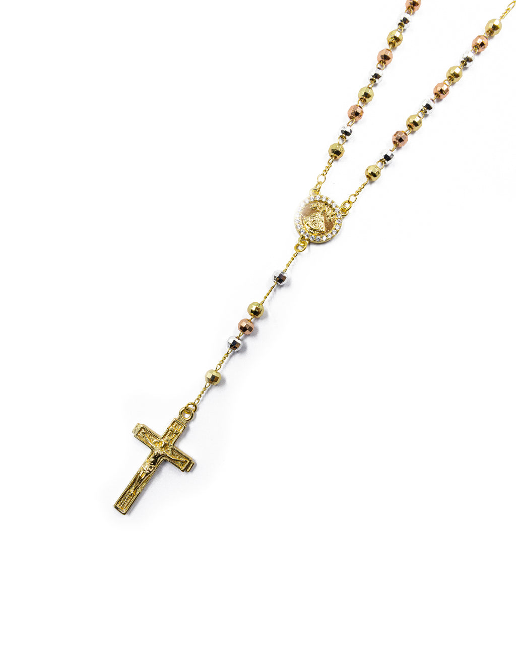 Rosario Tres Colores virgen de Juquila - Oro Laminado M12