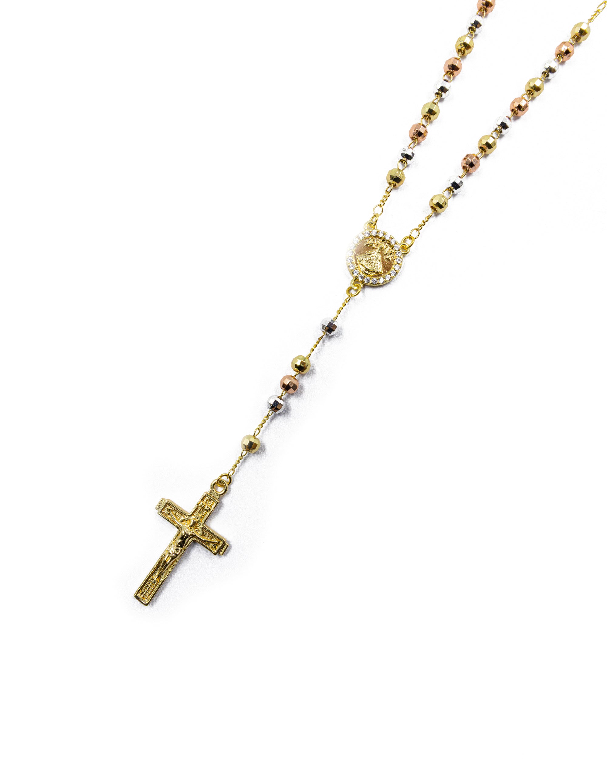 Rosario Tres Colores virgen de Juquila - Oro Laminado M12