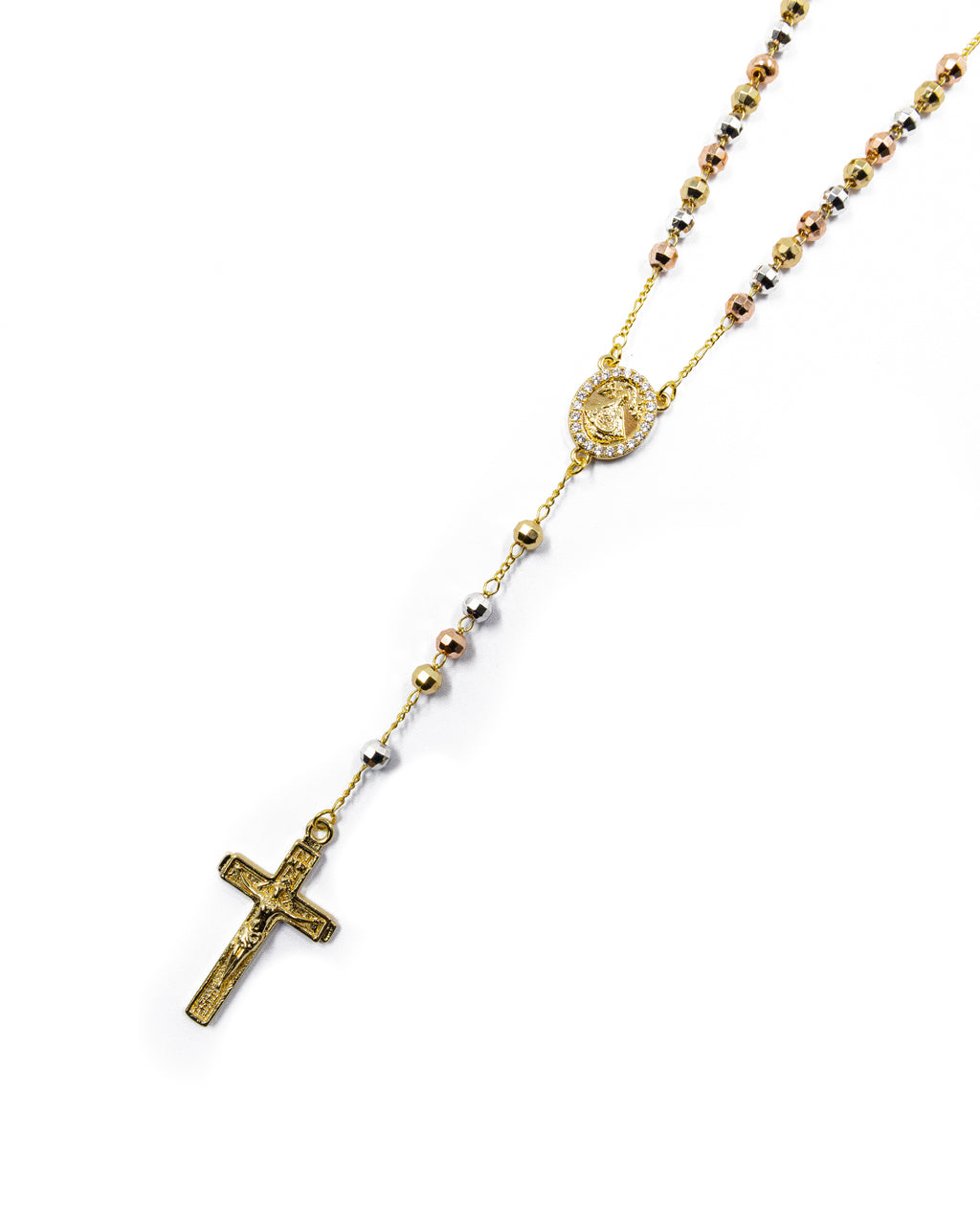 Rosario Tres Colores virgen de Juquila - Oro Laminado M13
