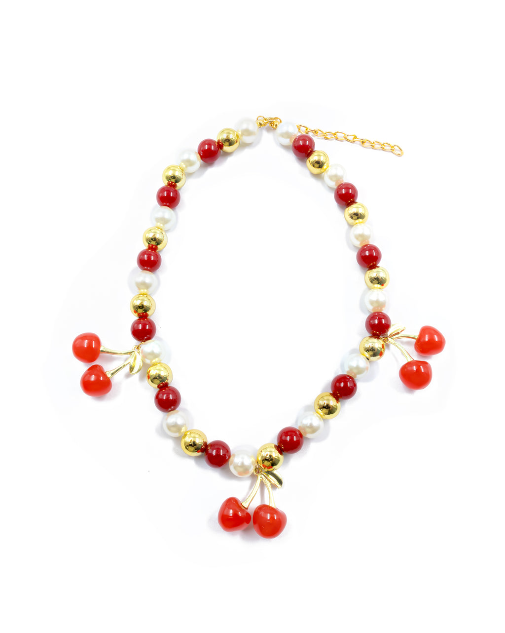 Collar de Perlas con dije de Fruta M21 - Oro laminado