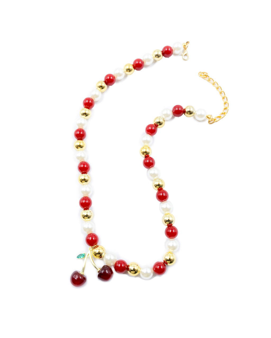 Collar de Perlas con dije de Fruta M18 - Oro laminado
