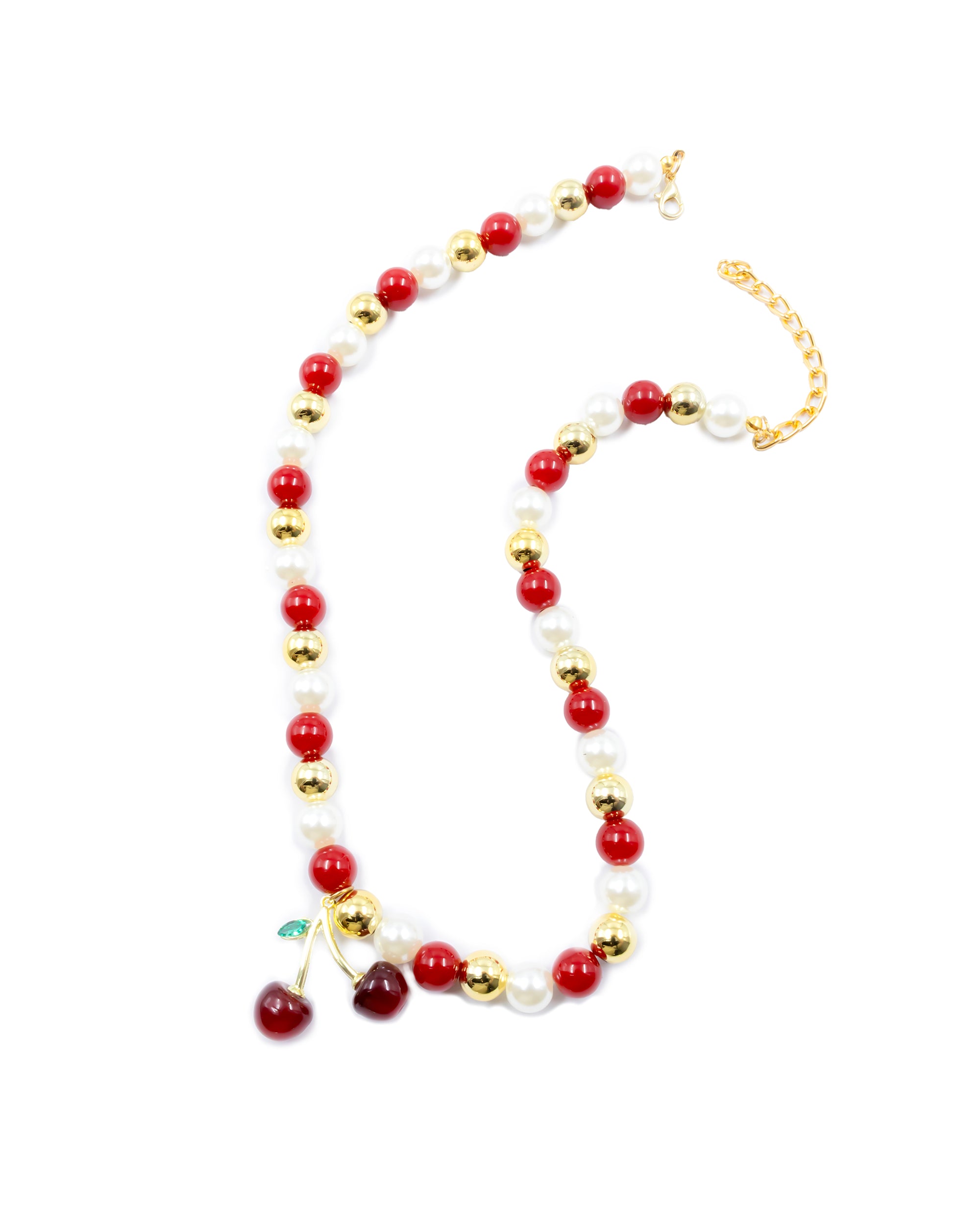 Collar de Perlas con dije de Fruta M18 - Oro laminado