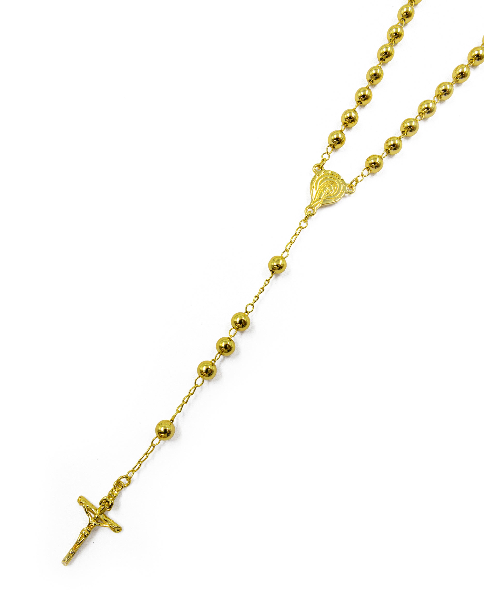 Rosario Dorado de la virgen 60 cm de largo - M9 Oro laminado