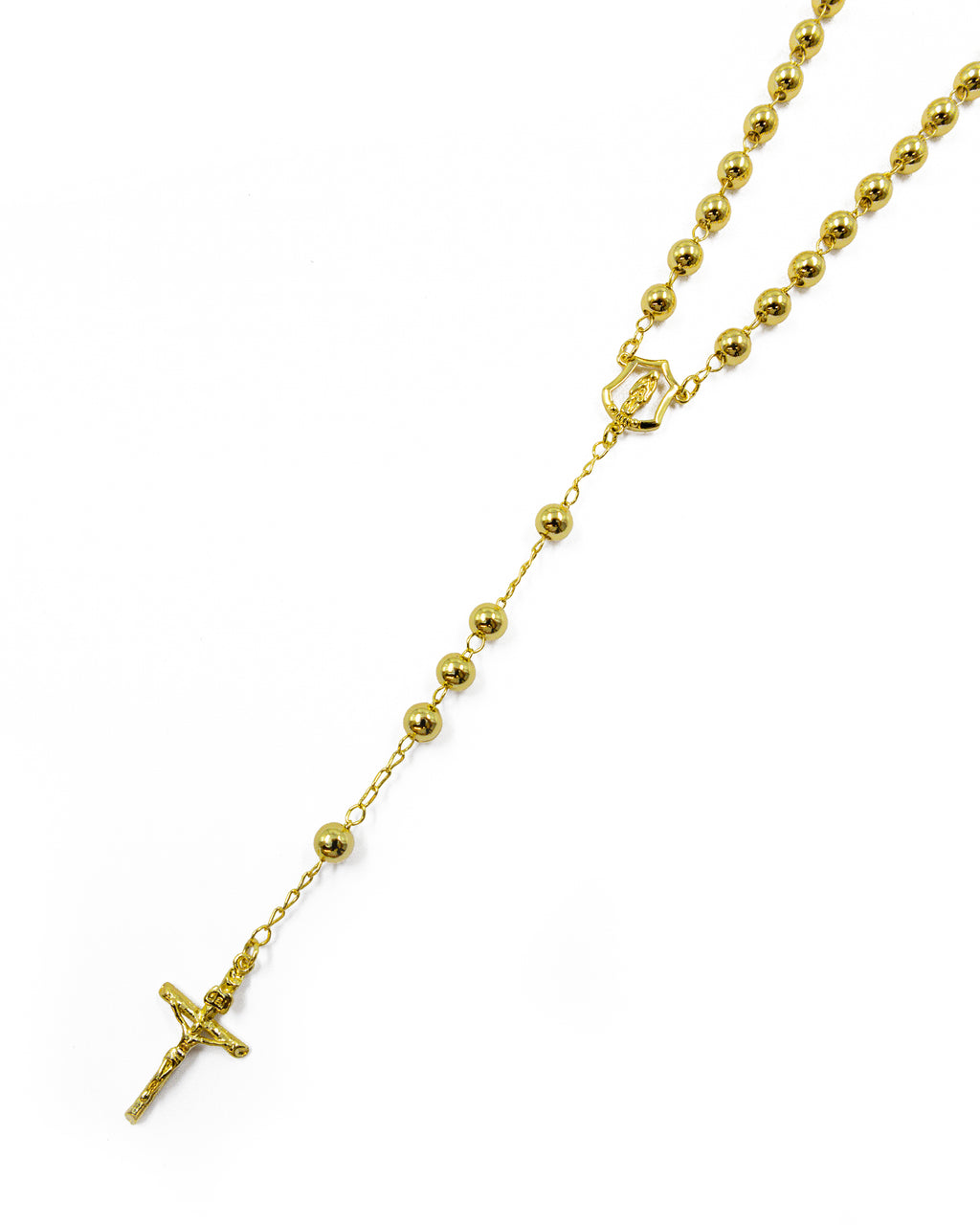 Rosario Dorado de la virgen de guadalupe 60 cm de largo - M10 Oro laminado
