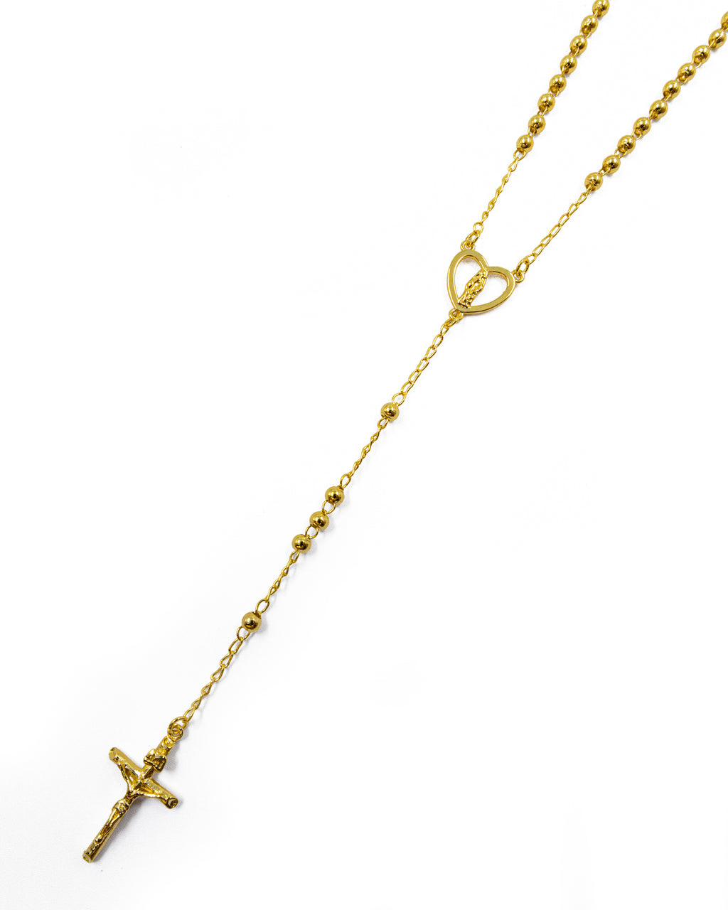 Rosario Dorado de la virgen 60 cm de largo - M13 Oro laminado