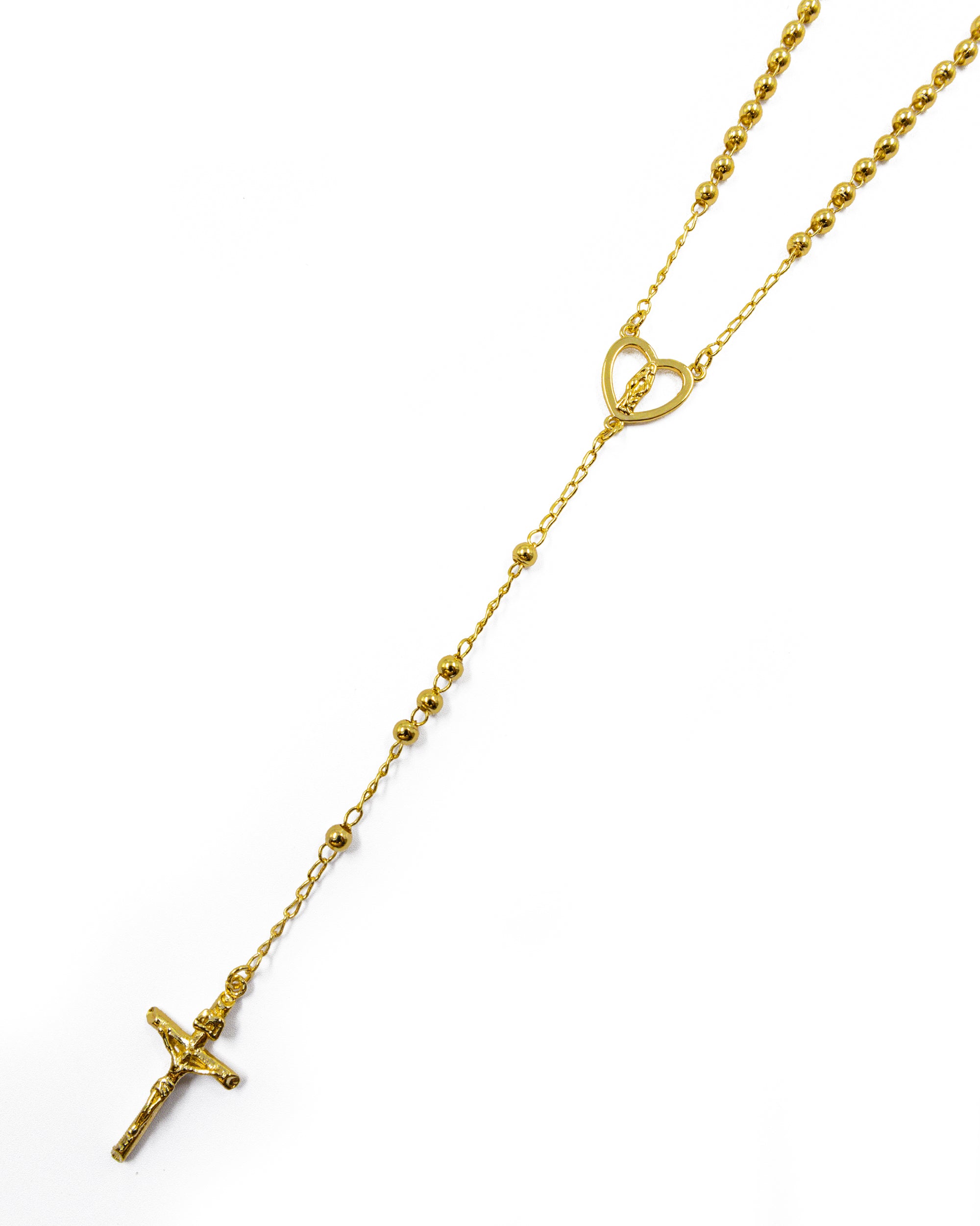 Rosario Dorado de la virgen 60 cm de largo - M13 Oro laminado