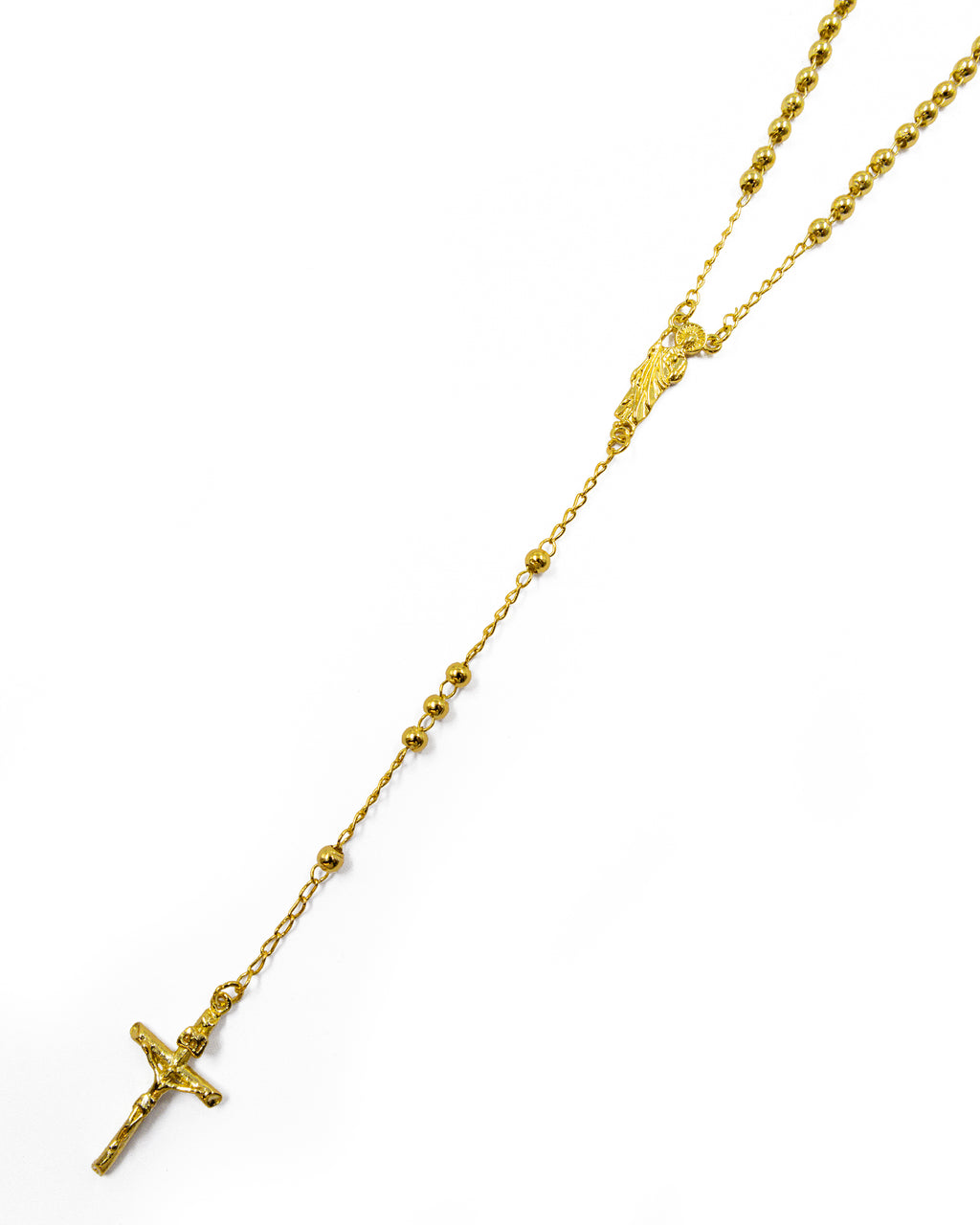 Rosario Dorado de San judas tadeo 60 cm de largo - M14 Oro laminado
