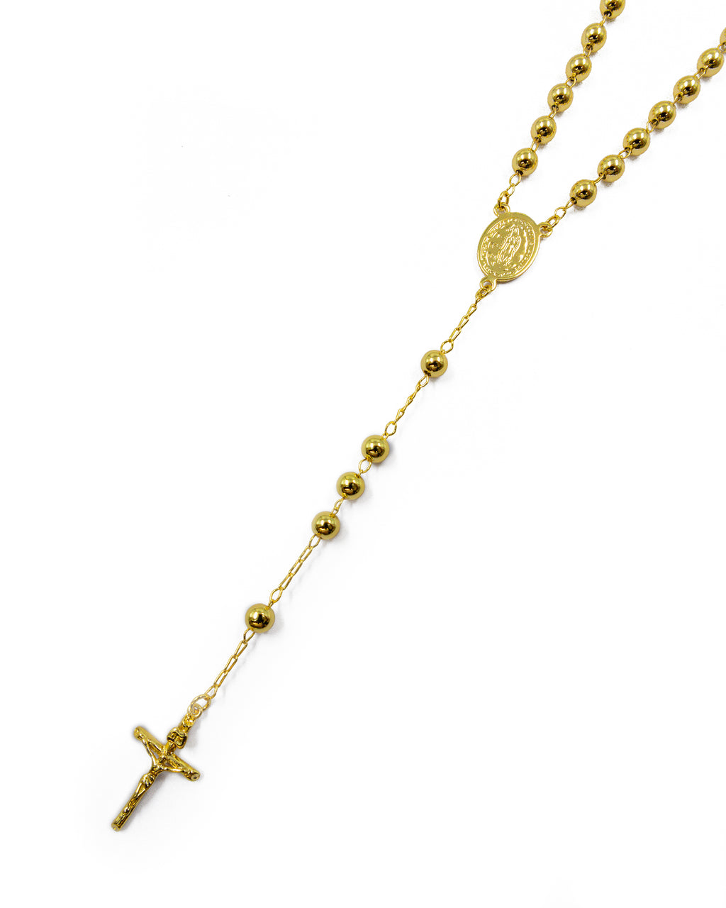 Rosario Dorado de la virgen de guadalupe 60 cm de largo - M17 Oro laminado
