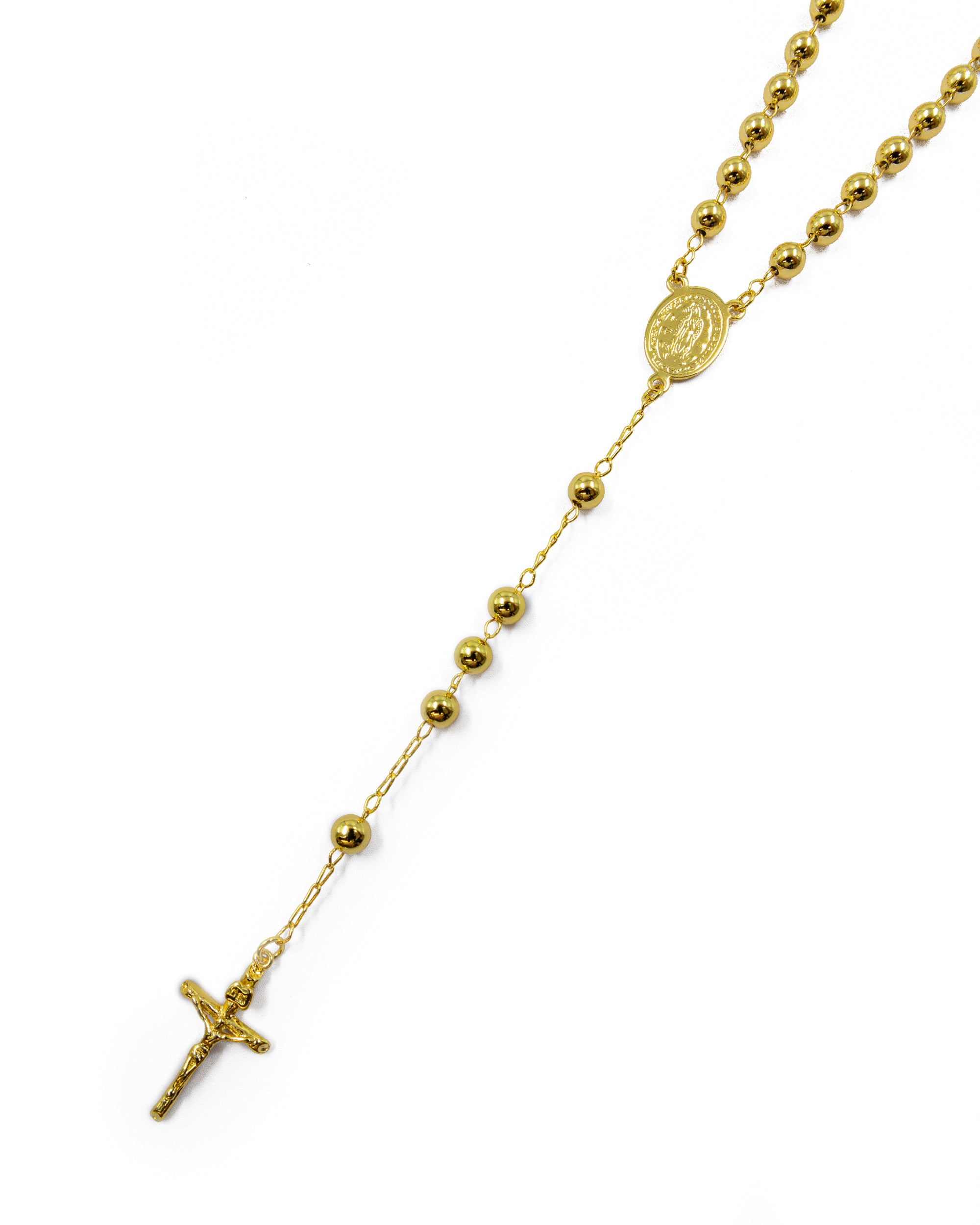 Rosario Dorado de la virgen de guadalupe 60 cm de largo - M17 Oro laminado