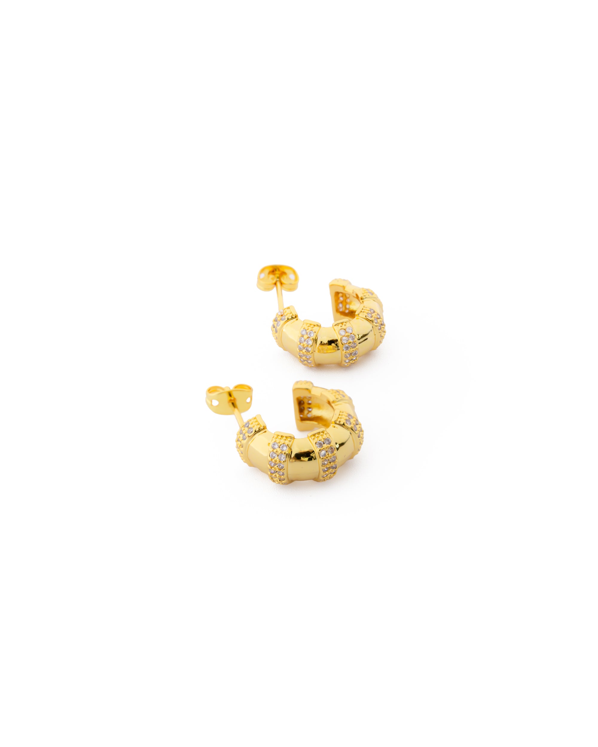 Aretes Dorados con piedras M2 Oro Laminado