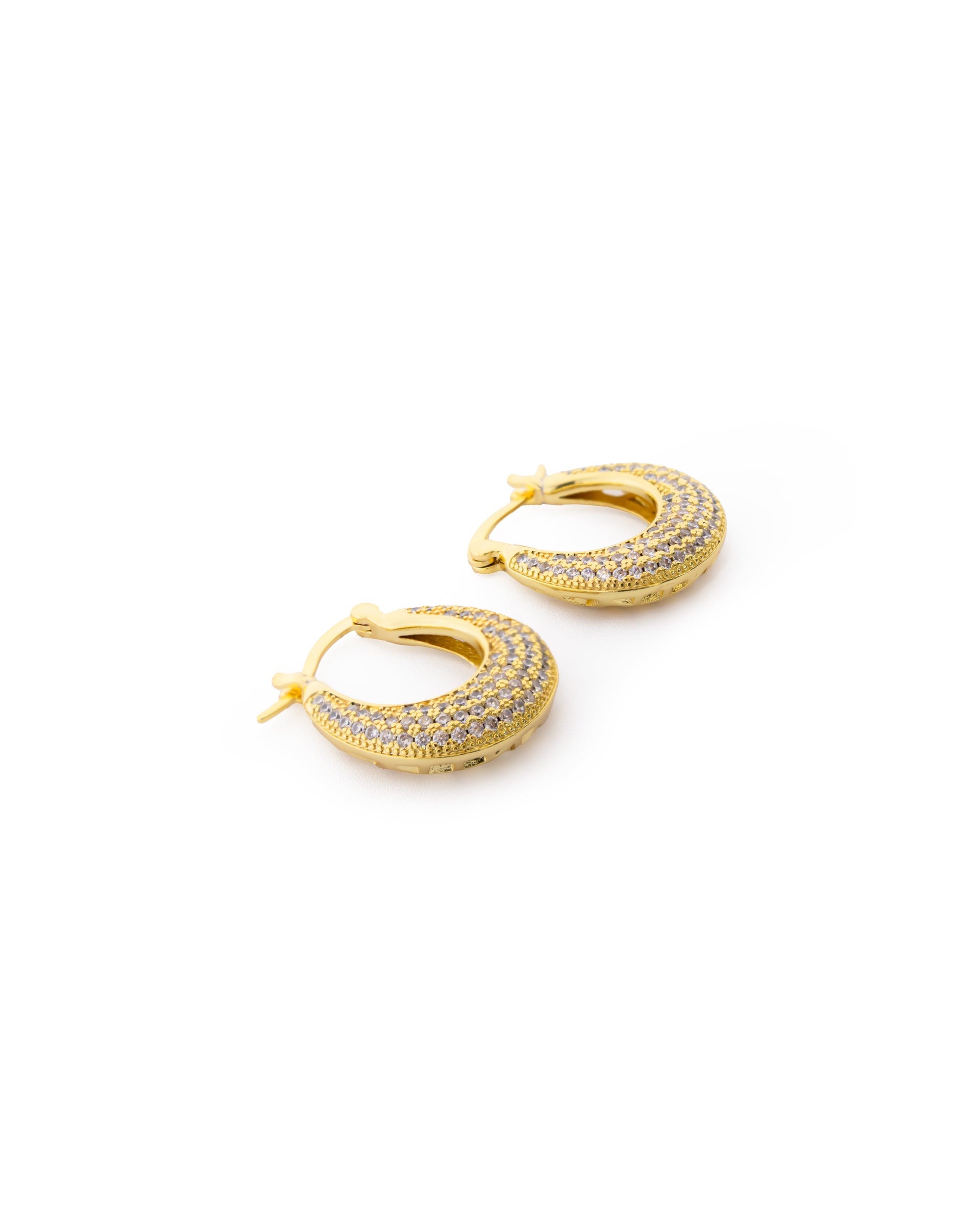 Aretes Dorados con piedras M2 Oro Laminado