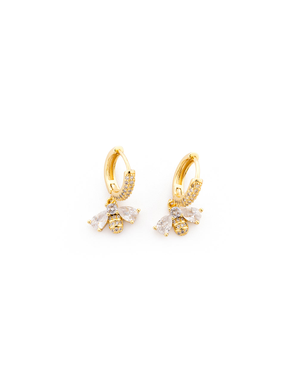 Aretes Dorados con piedras M2 Oro Laminado