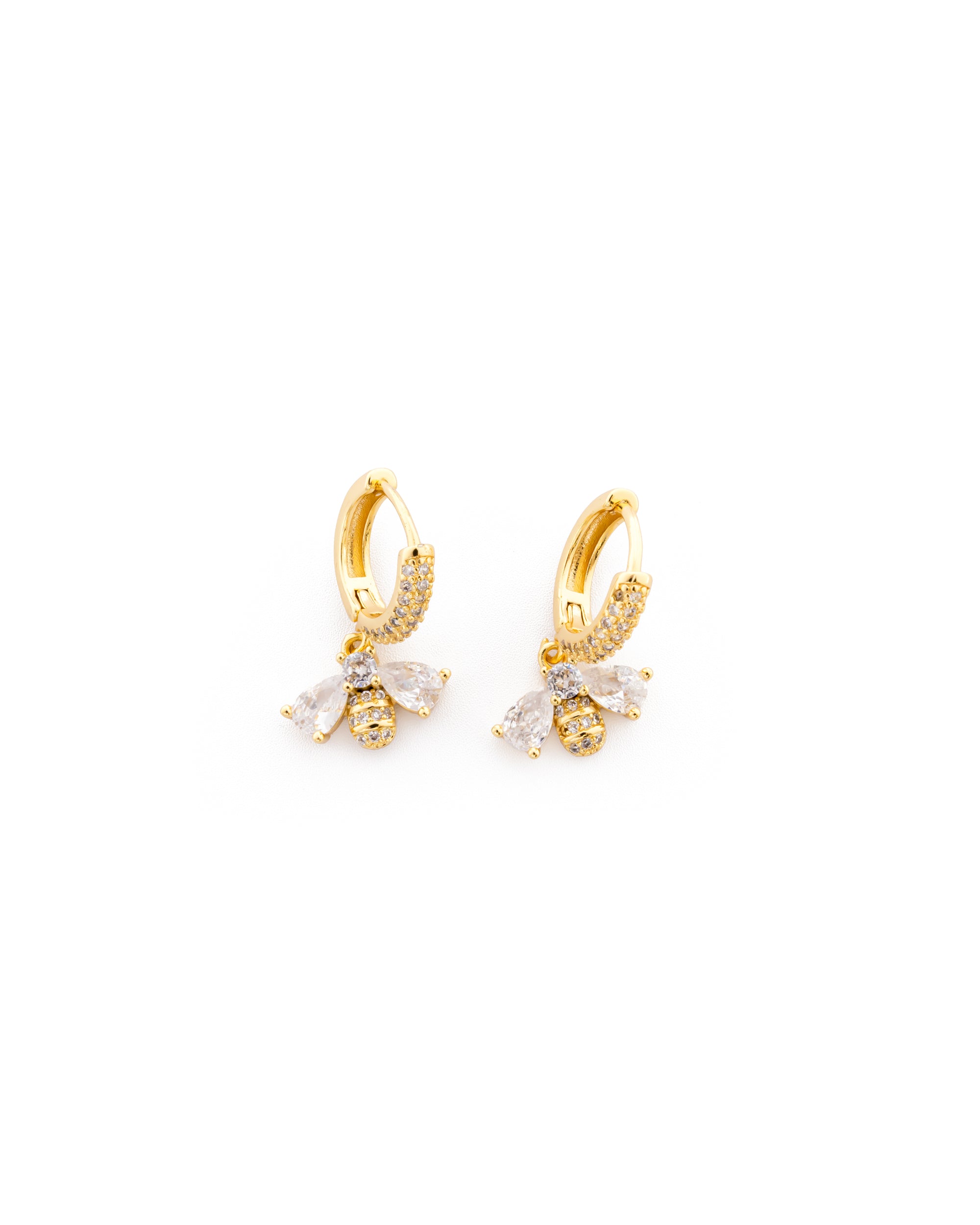 Aretes Dorados con piedras M2 Oro Laminado