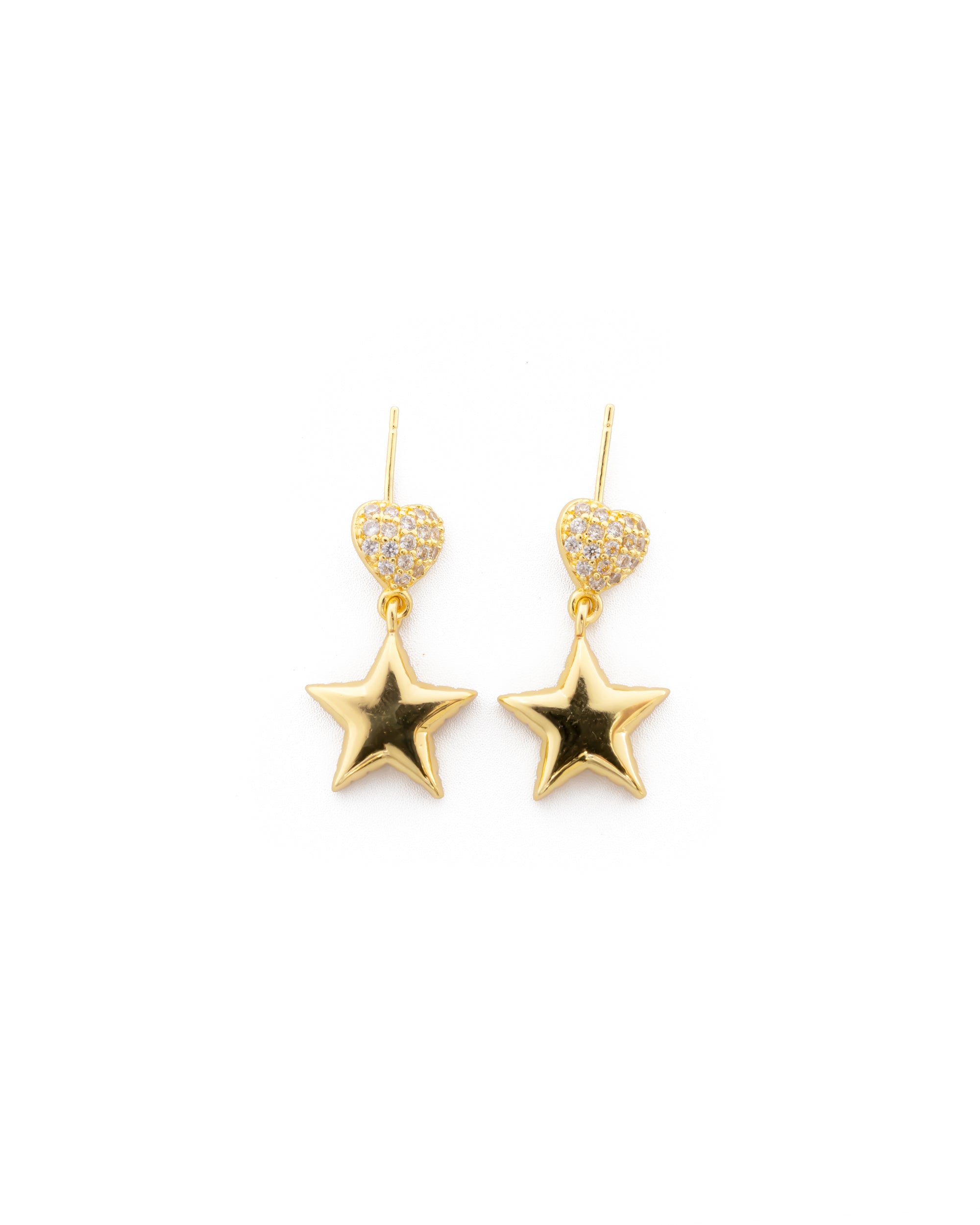 Aretes Dorados con piedras M1 Oro Laminado