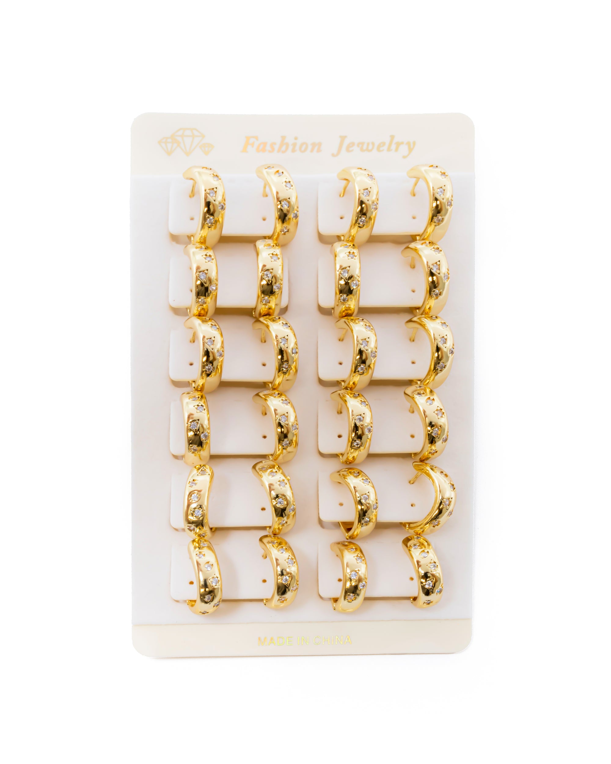 ARETES PAQUETE DE 12 ORO LAMINADO M9