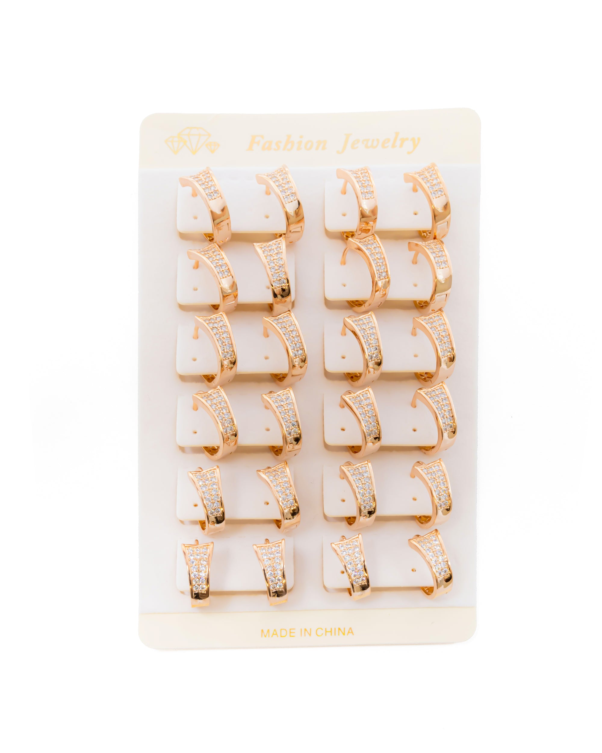 ARETES PAQUETE DE 12 ORO LAMINADO M4