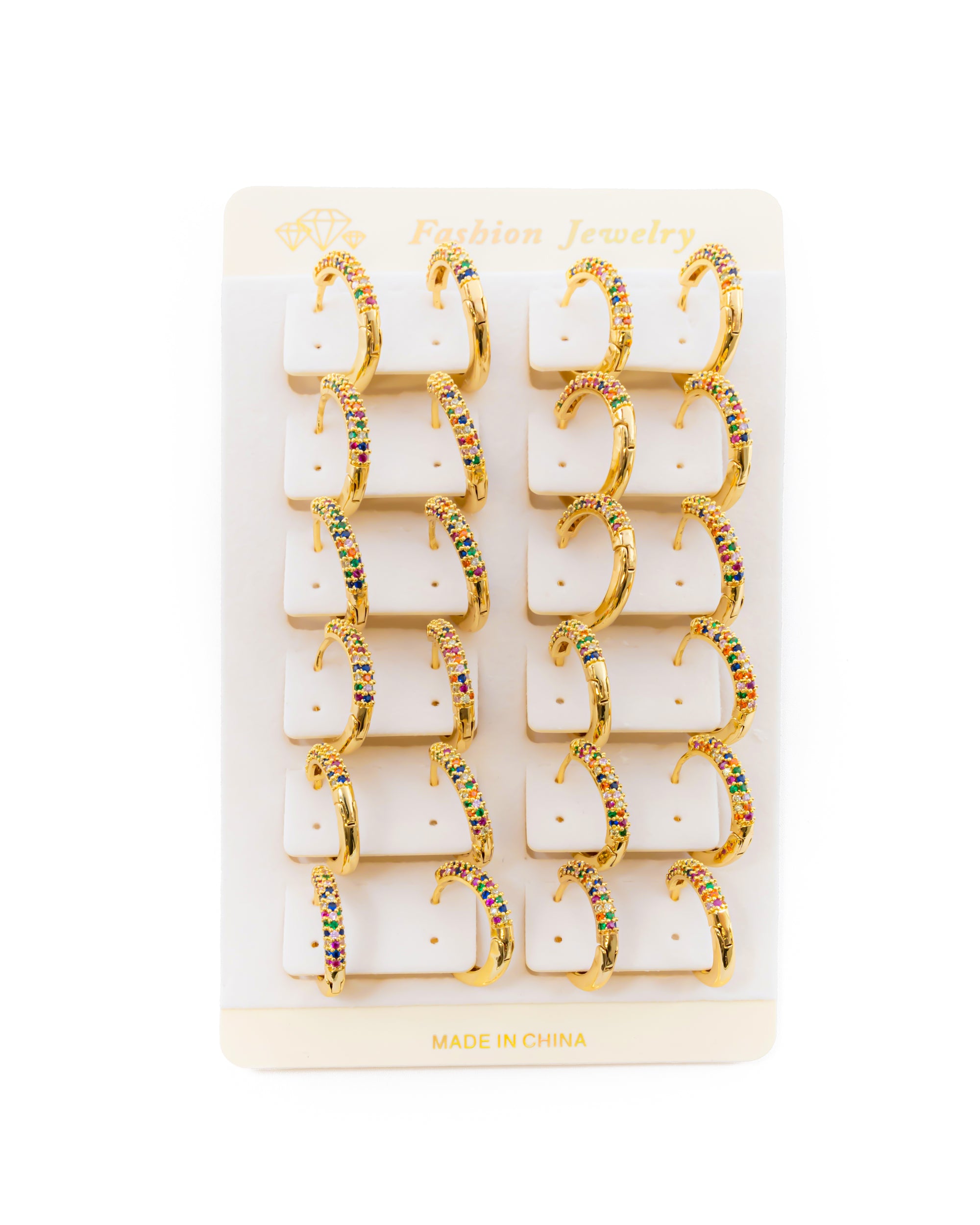 ARETES PAQUETE DE 12 ORO LAMINADO M10