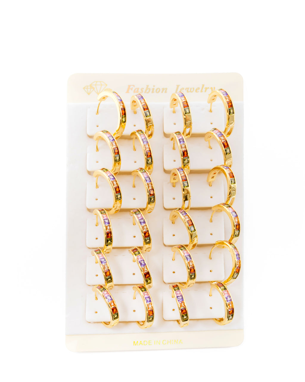 ARETES PAQUETE DE 12 ORO LAMINADO M8