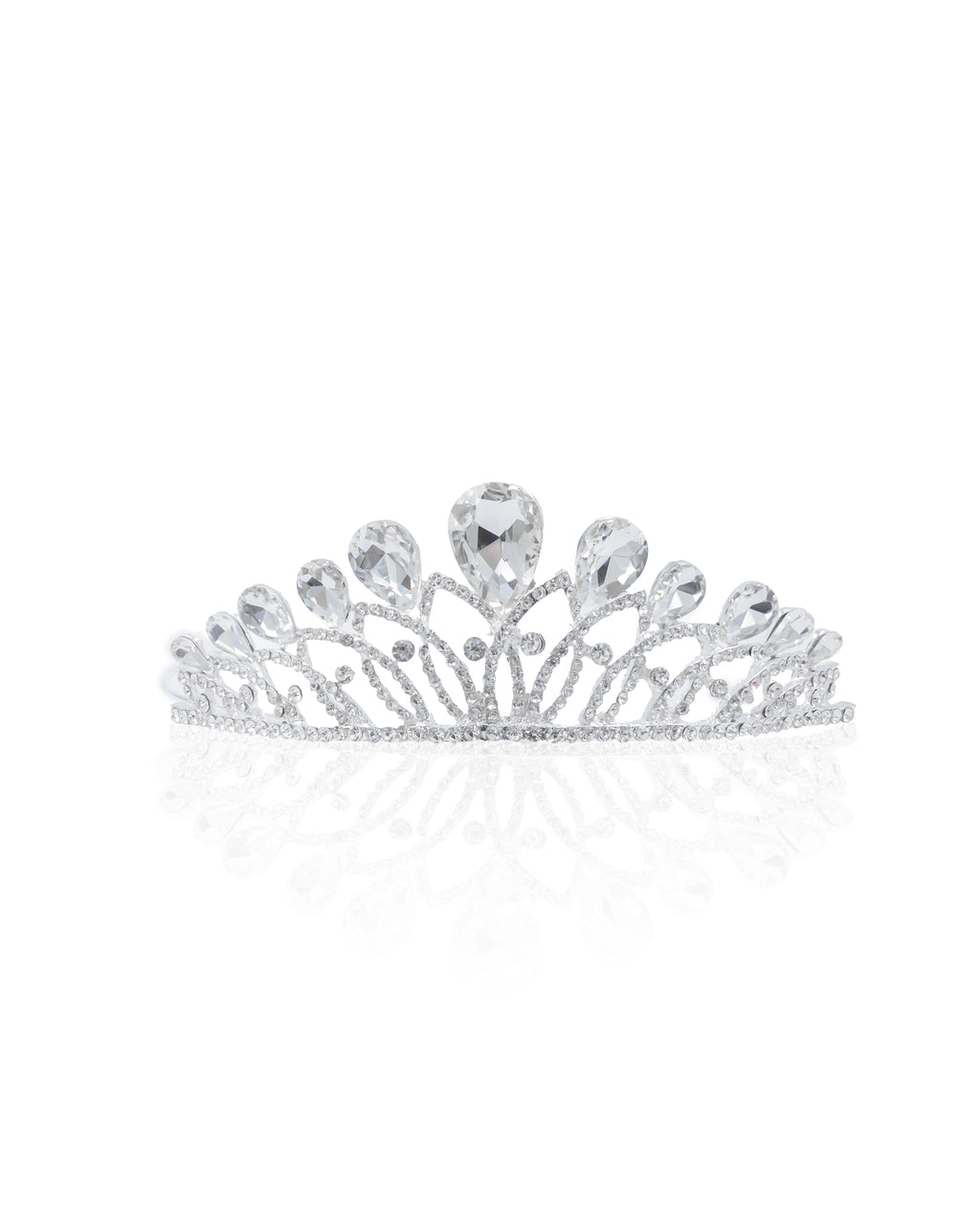 Corona Plateada de Diadema con piedras  - M1 Oro Laminado
