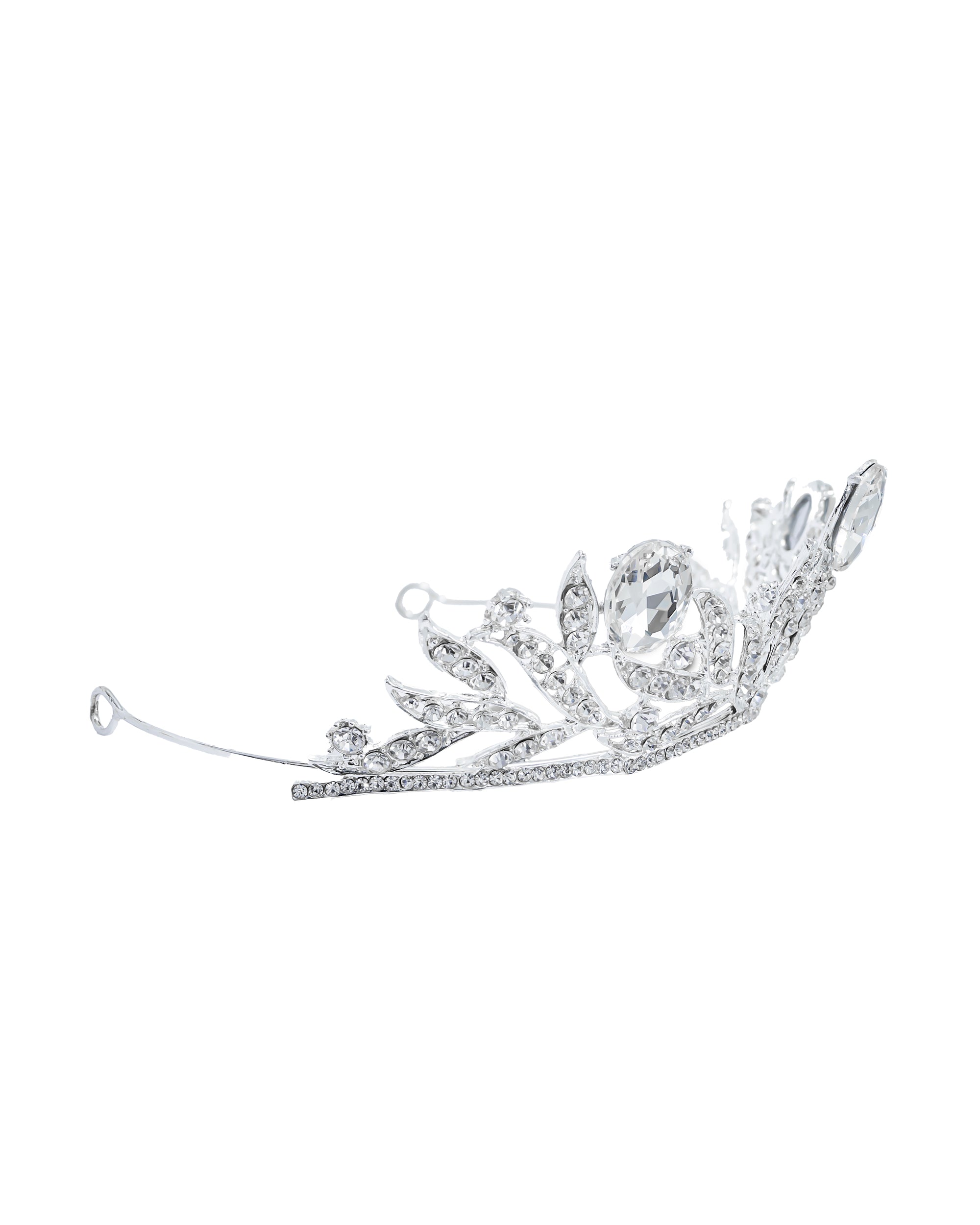 Corona Plateada de Diadema con piedras  - M3 Oro Laminado