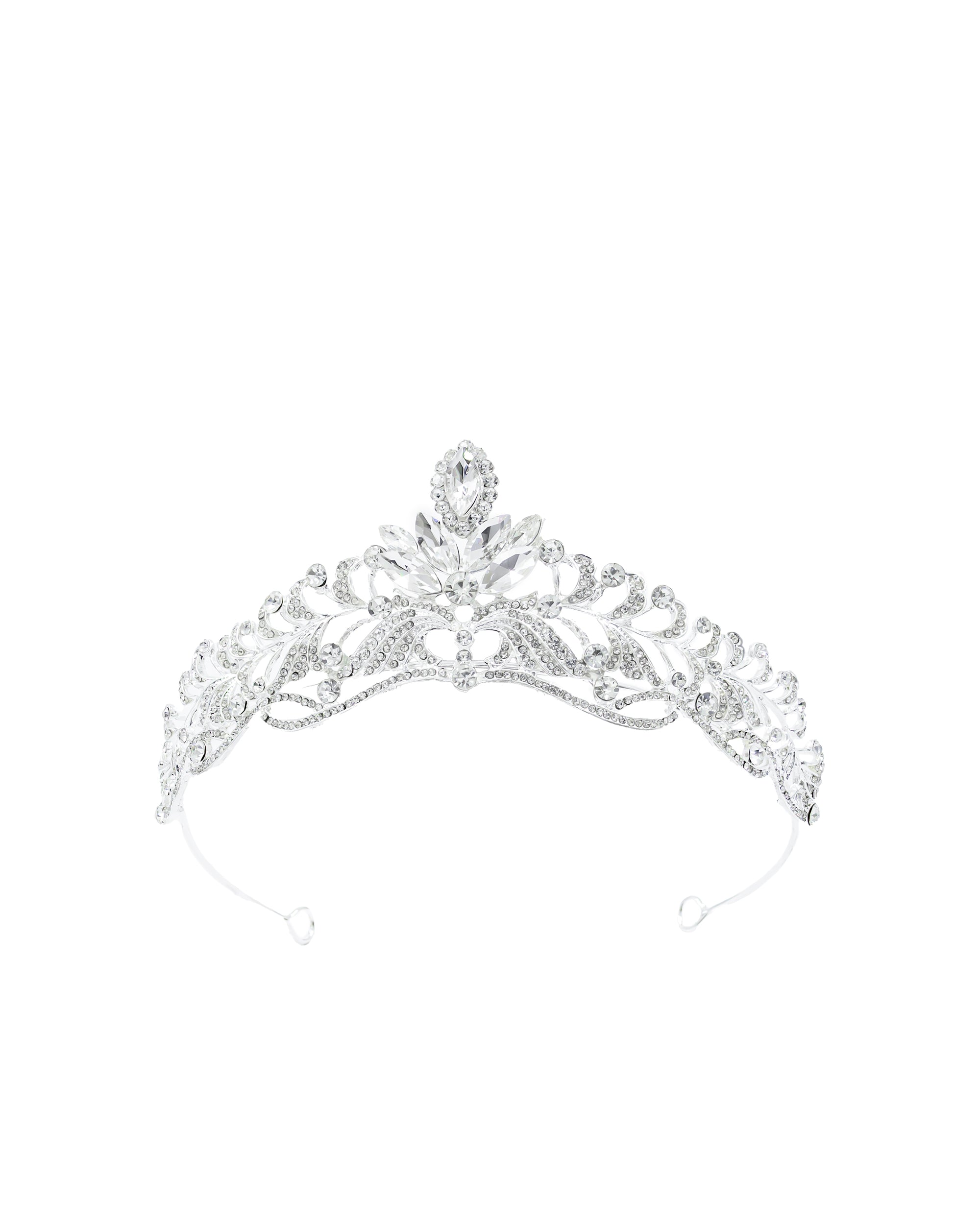 Corona Plateada de Diadema con piedras  - M5 Oro Laminado