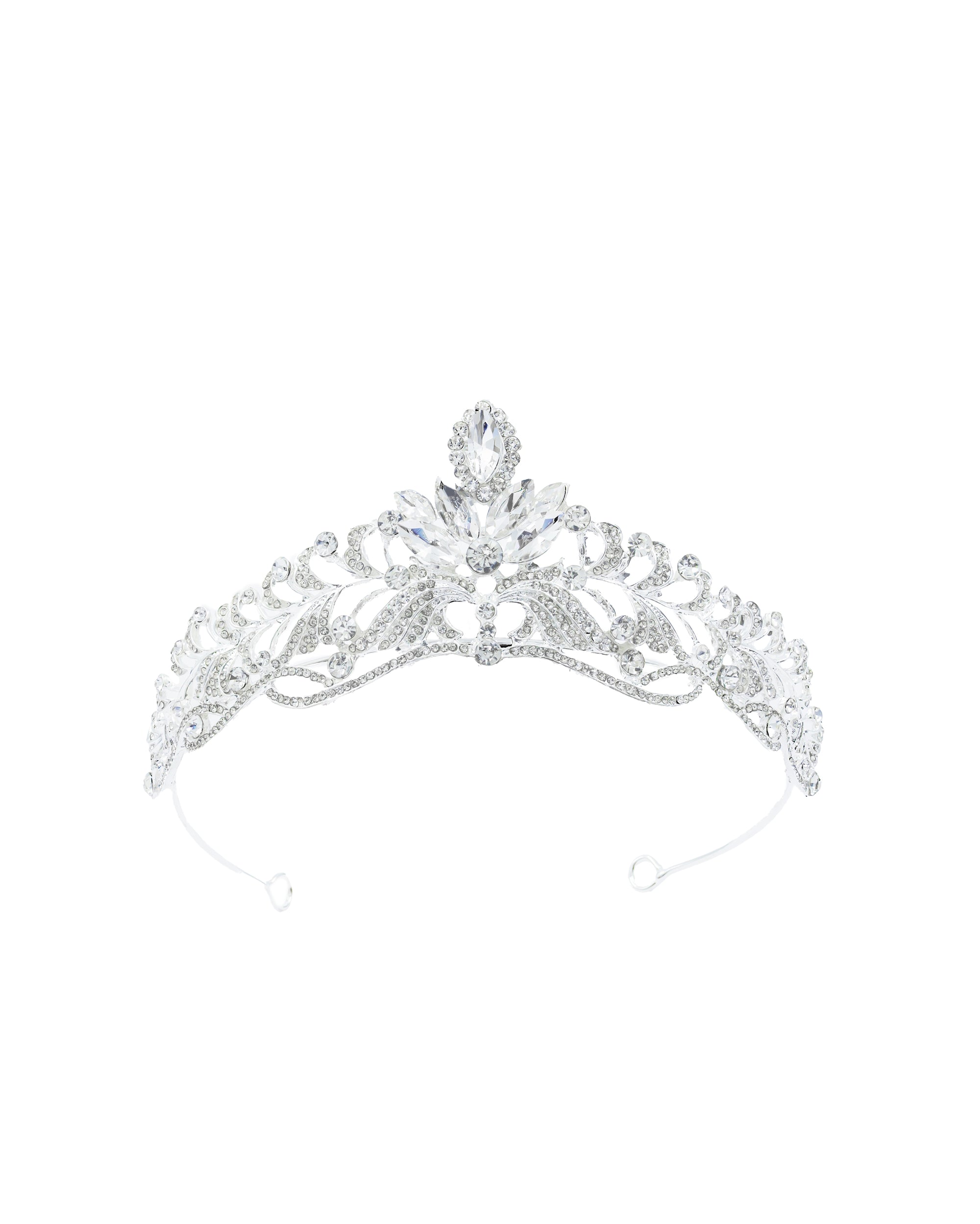 Corona Plateada de Diadema con piedras  - M7 Oro Laminado