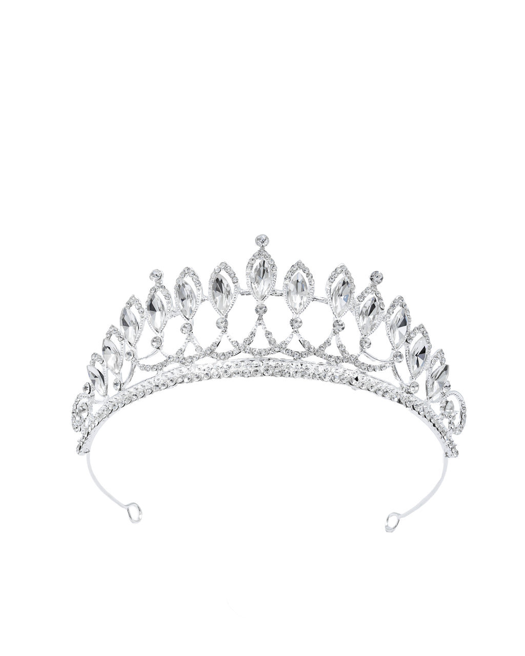 Corona Plateada de Diadema con piedras  - M8 Oro Laminado